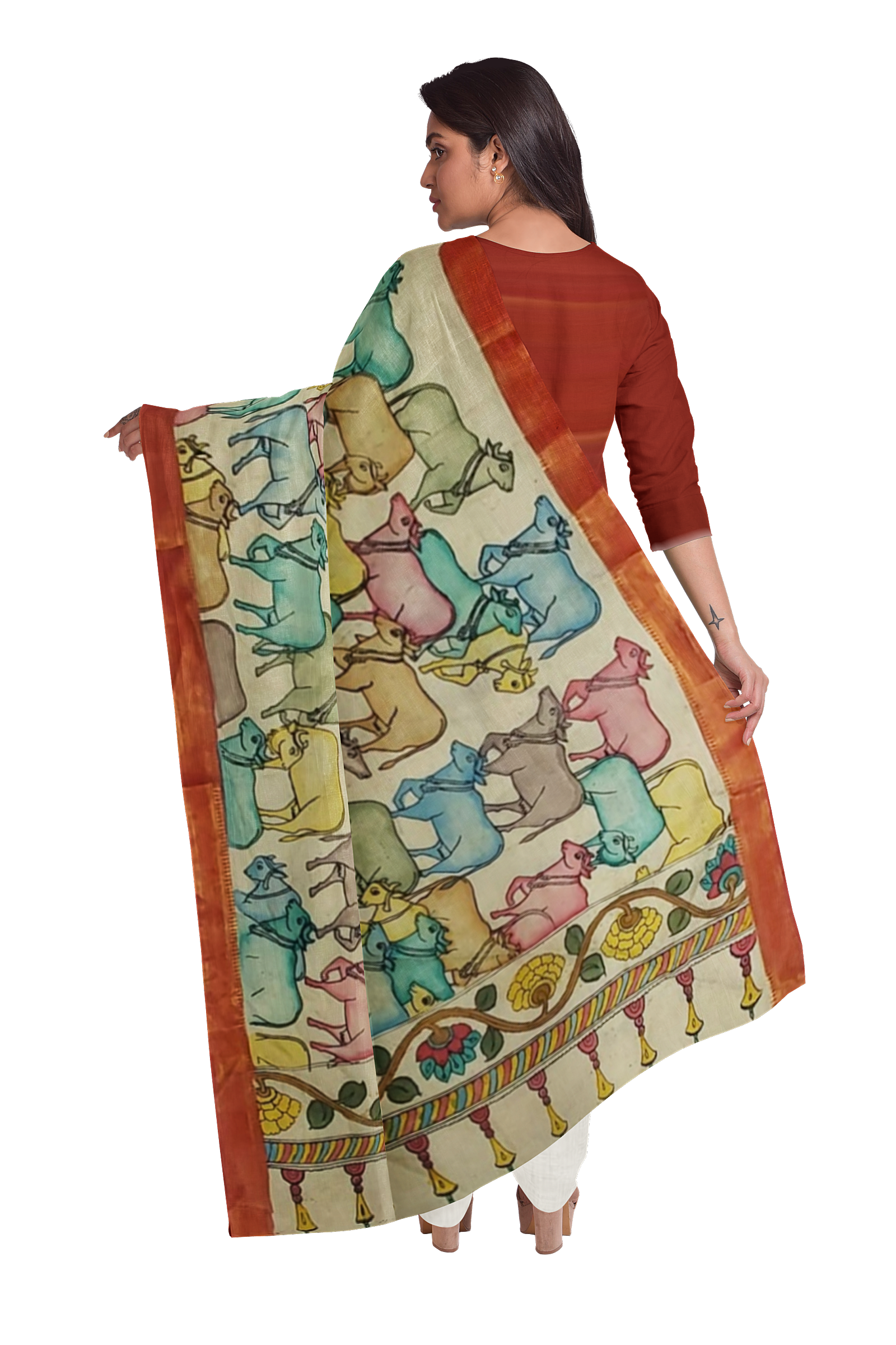 Handcrafted Kalamkari Dupatta