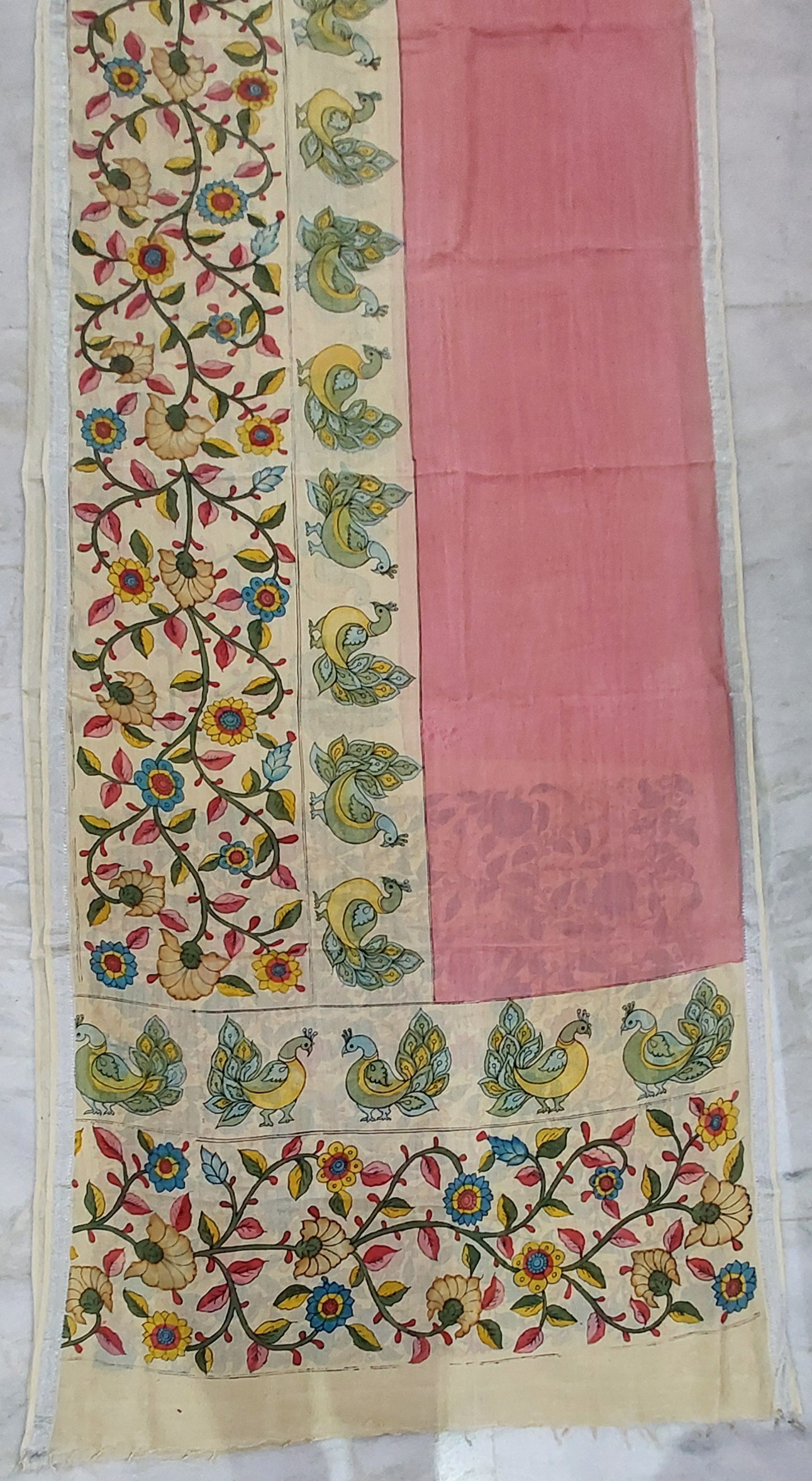 Handcrafted Kalamkari silk saree 