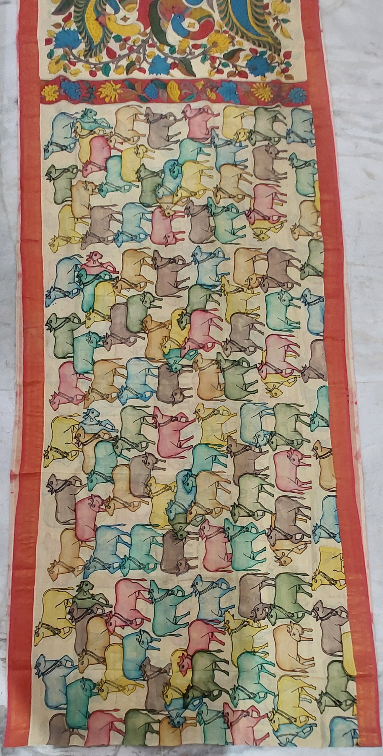 Hand-painted kalamkari saree 