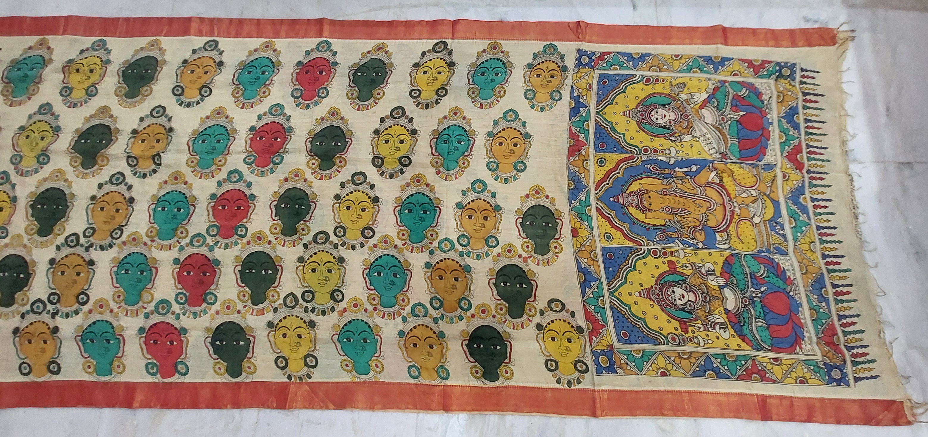 Handcrafted Traditional Indian kalamkari saree