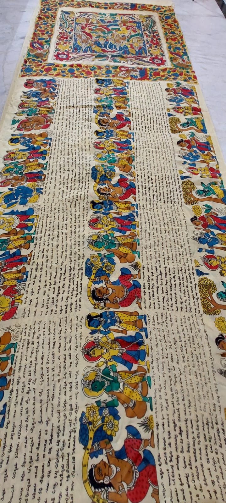 Hand-painted kalamkari Saree