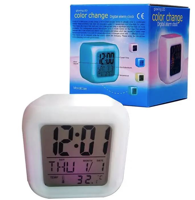 Reloj despertador con luz