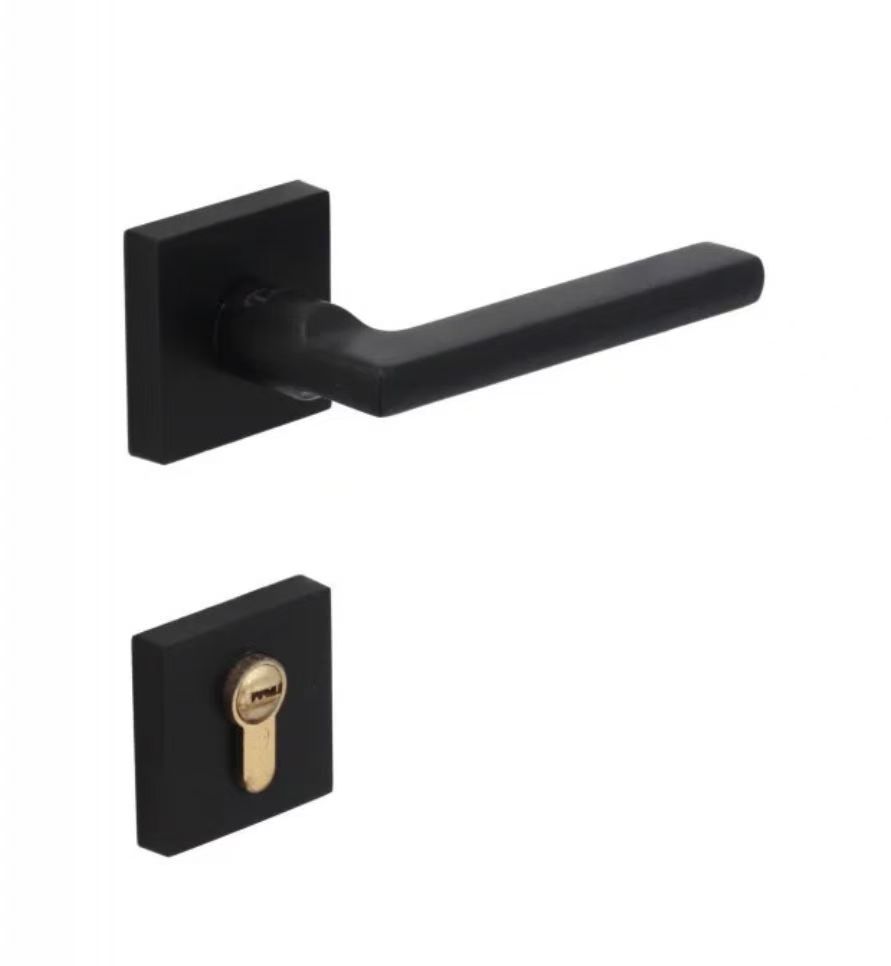 Modern Black Door Handle Set