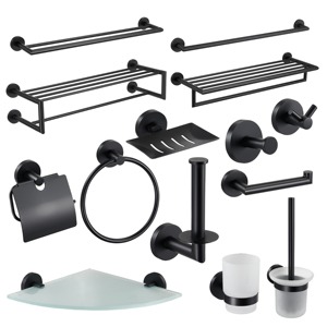 Black Bathroom Accessories Set