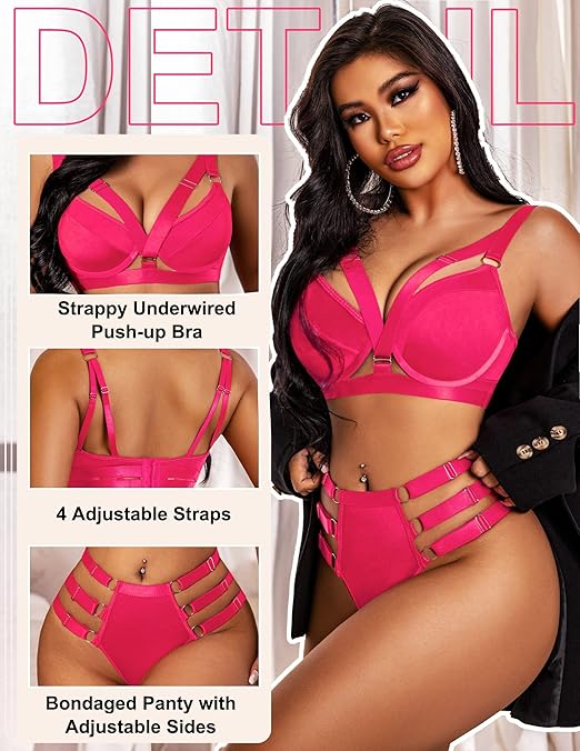 Avidlove Womens Lingerie Set Sexy Underwired Push Up Bra and Panty Set Two Piece Lingerie