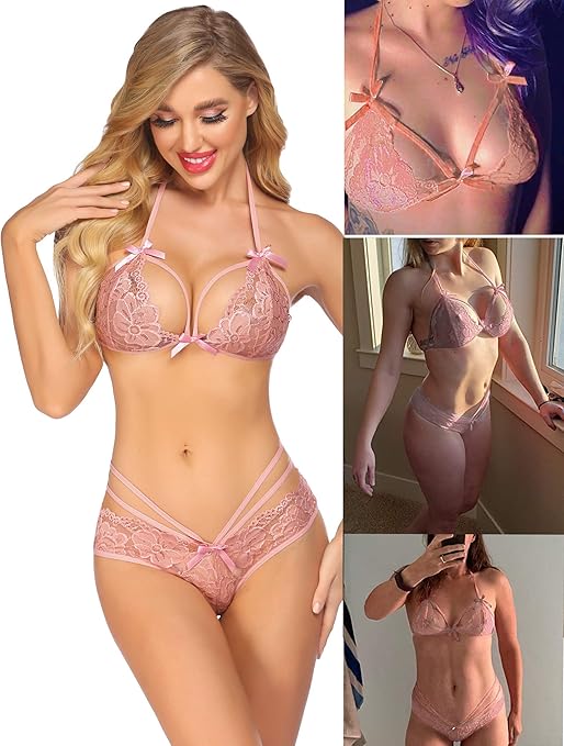 Lingerie Lace Babydoll 2 Piece Sexy Bra and Panty Sets