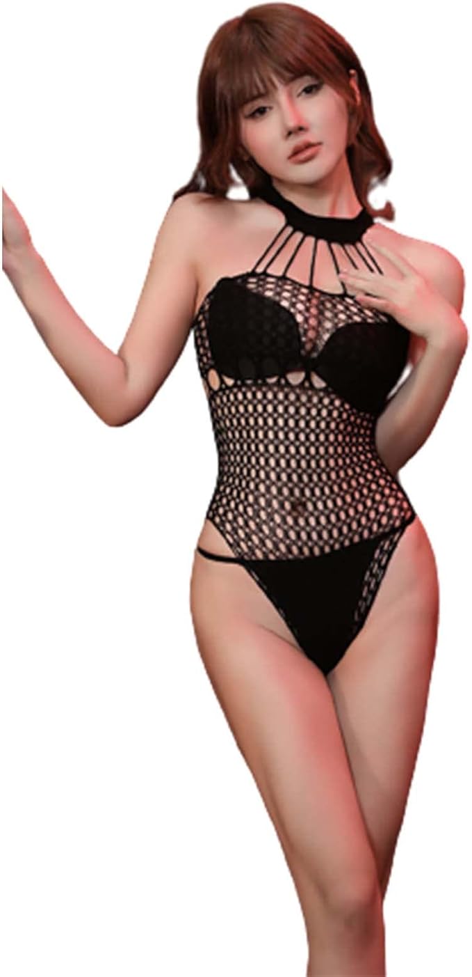 Lingeries Womens Mesh Fishnet Outfit One Piece Babydoll Stretch Fishnet Chemise Mesh Bodysuits Lingerie Stockings Multicolor