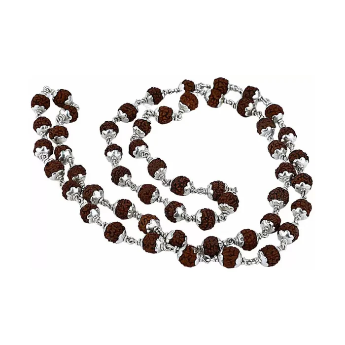 5 mukhi silver mala 54 beads