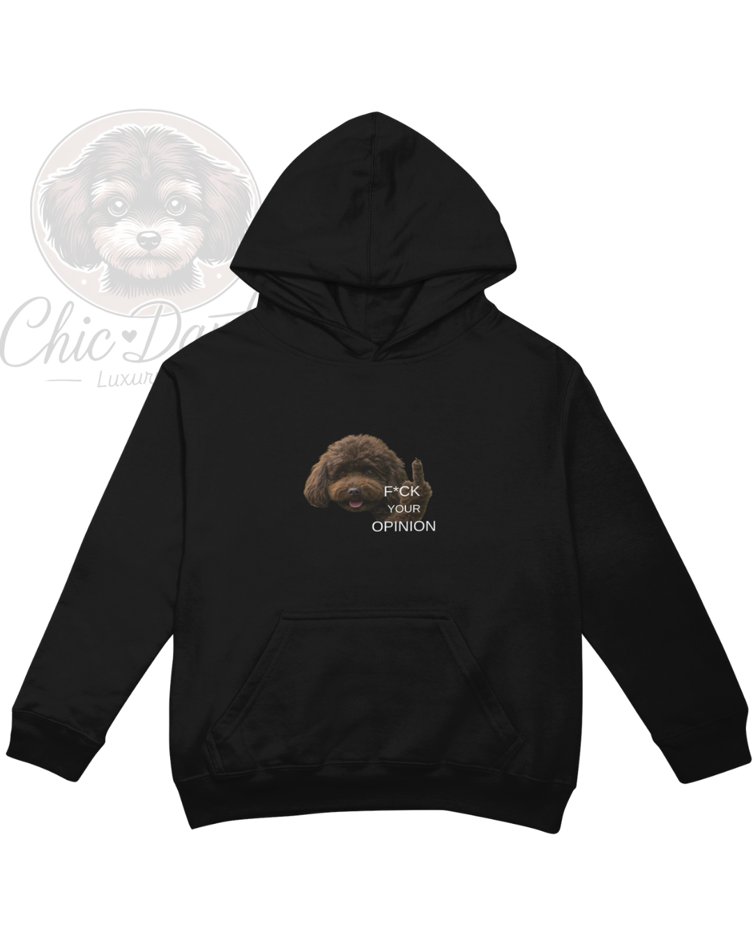 Felpa “F*ck Your Opinion” – Ricamo cane a scelta