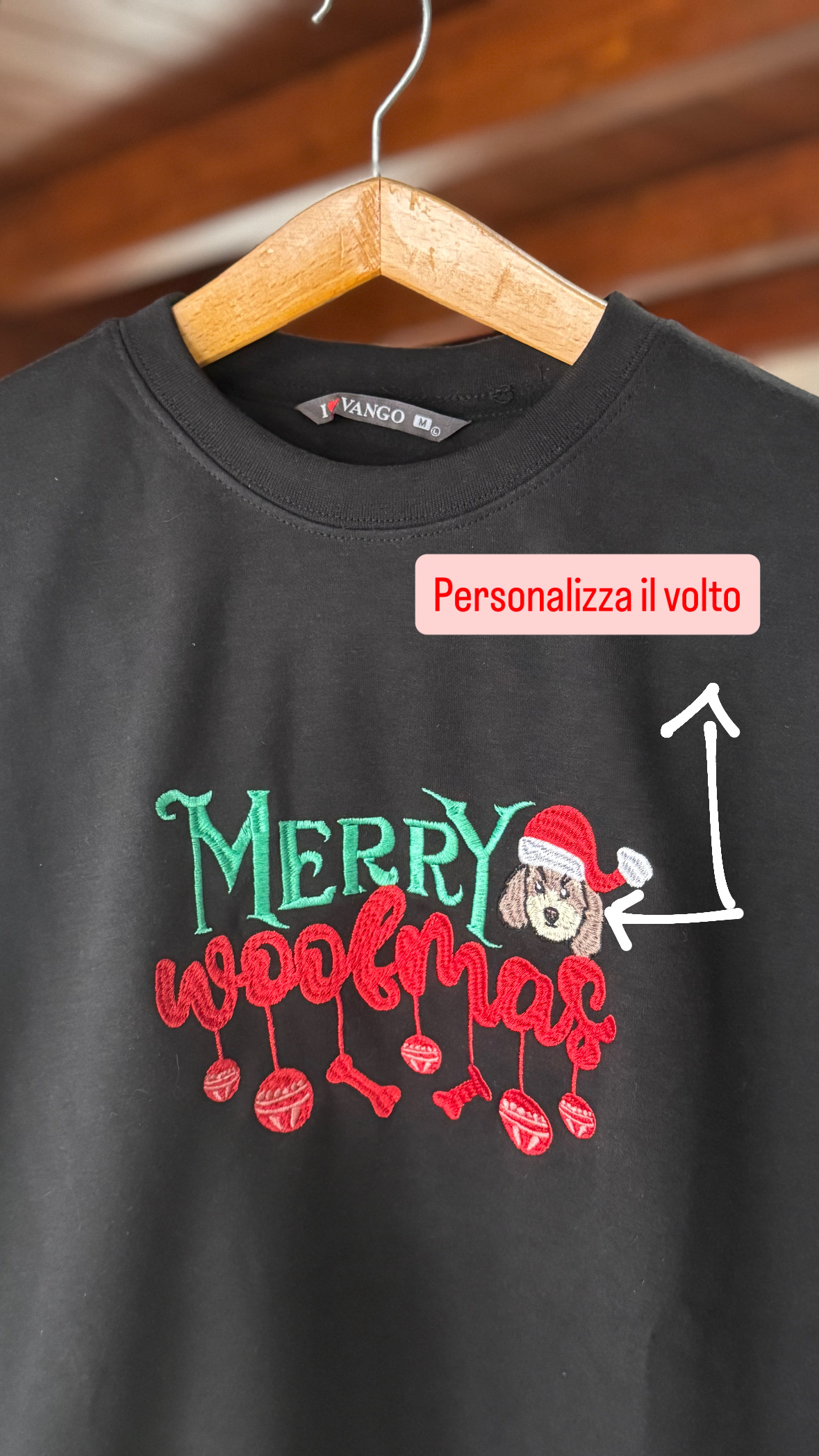 Felpa “Merry Woofmas” - Ricamo Personalizzabile