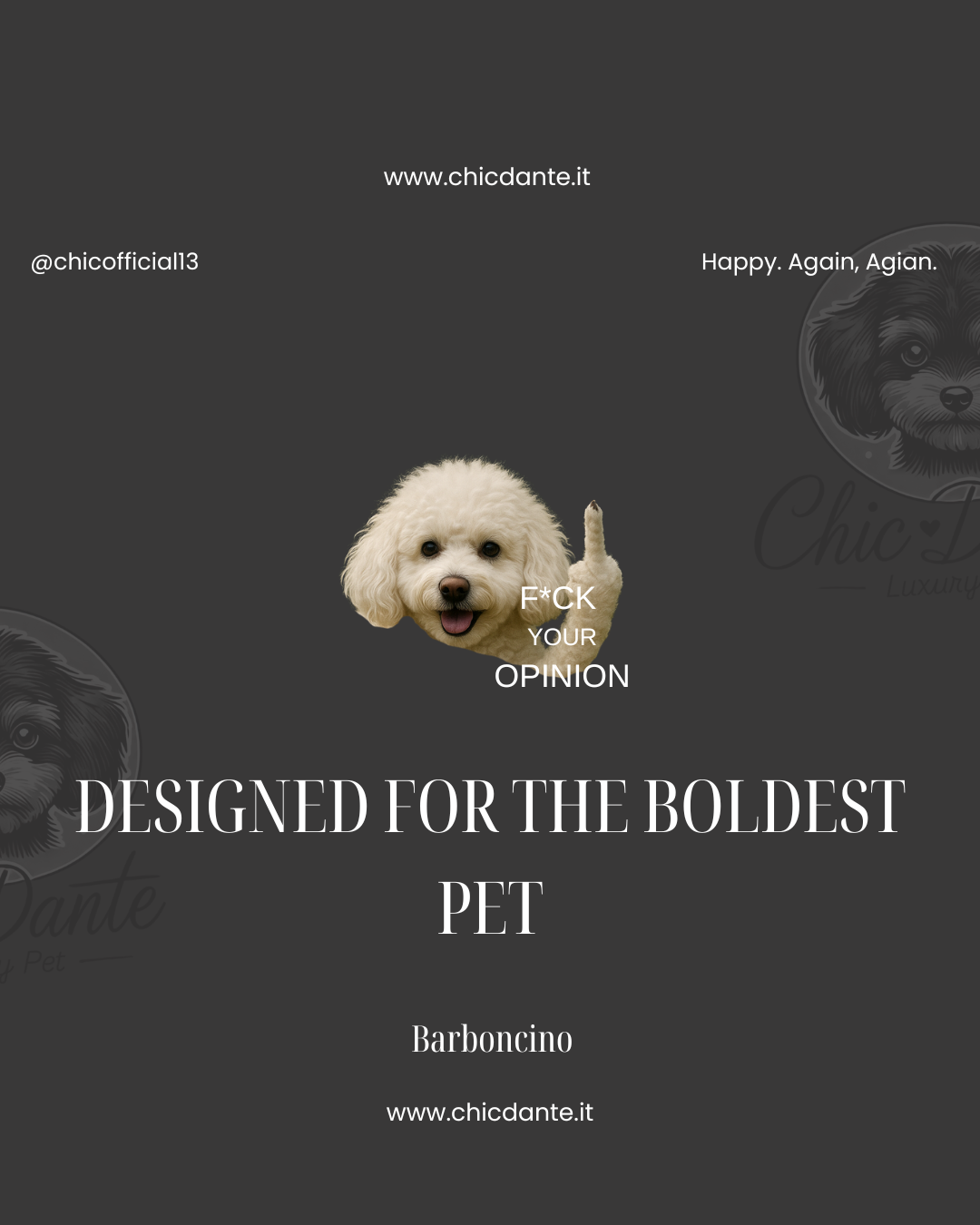 Felpa “F*ck Your Opinion” – Ricamo cane a scelta