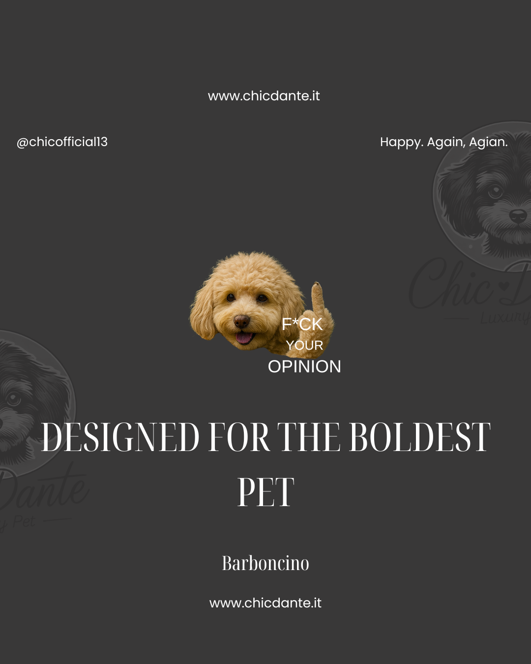 Felpa “F*ck Your Opinion” – Ricamo cane a scelta