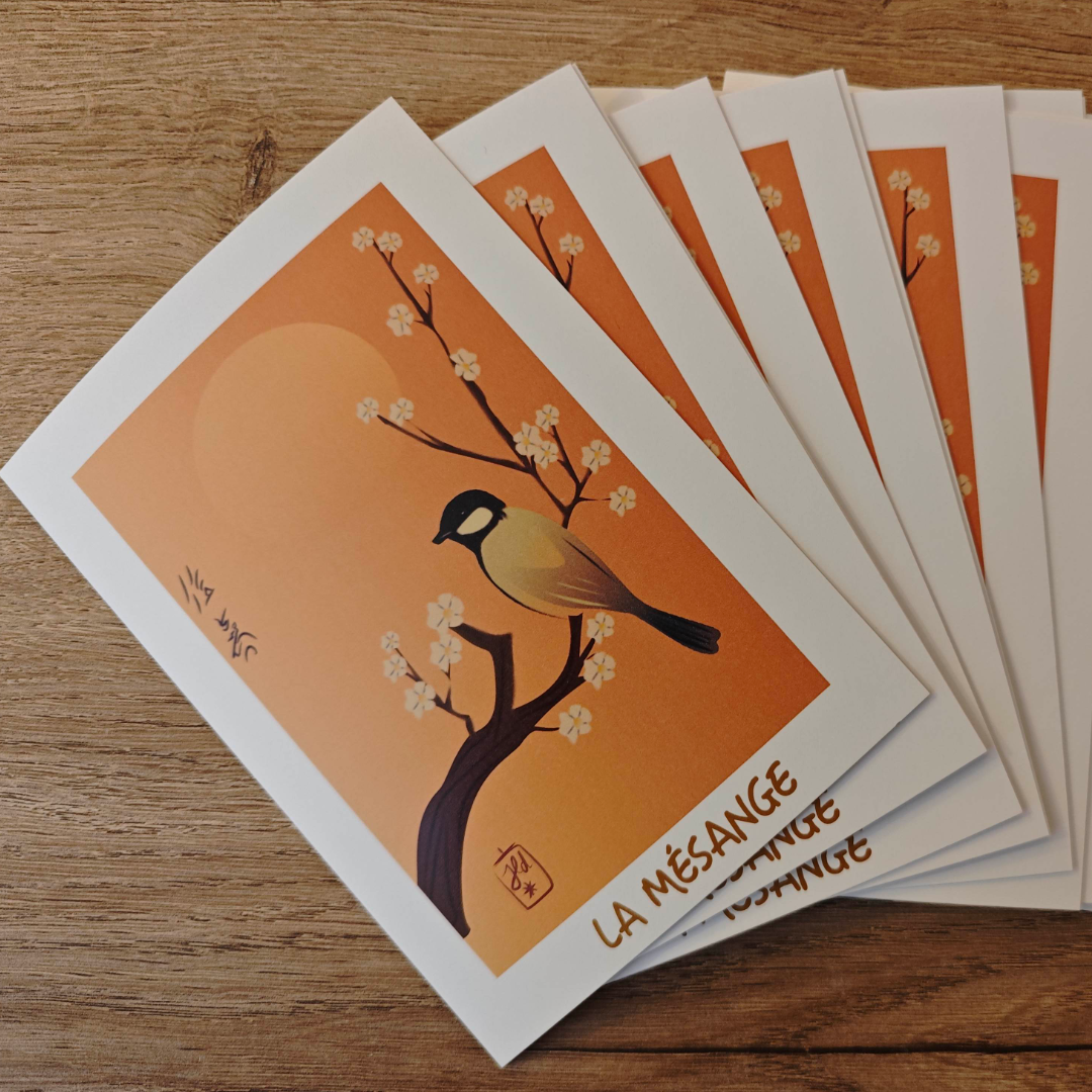Carte postale 'La Mésange'