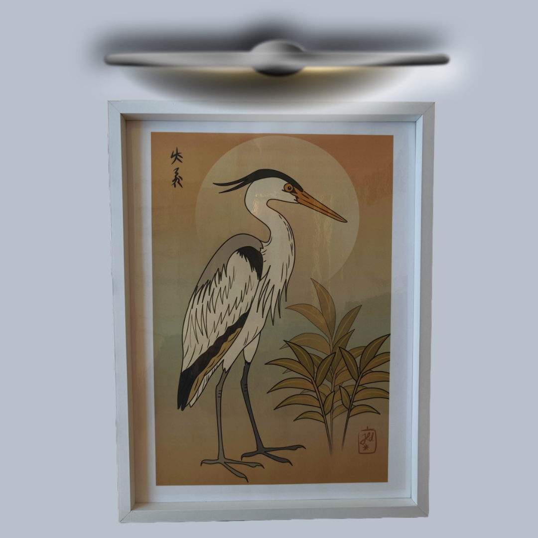Affiche encadrée d'art japonais - Héron