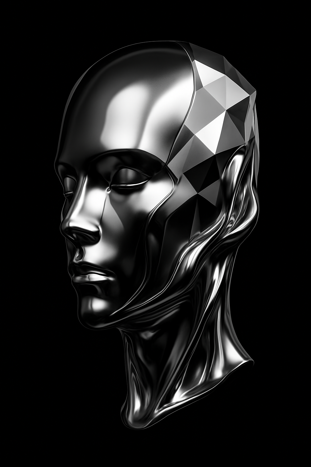Geometric Metallic Sculpture