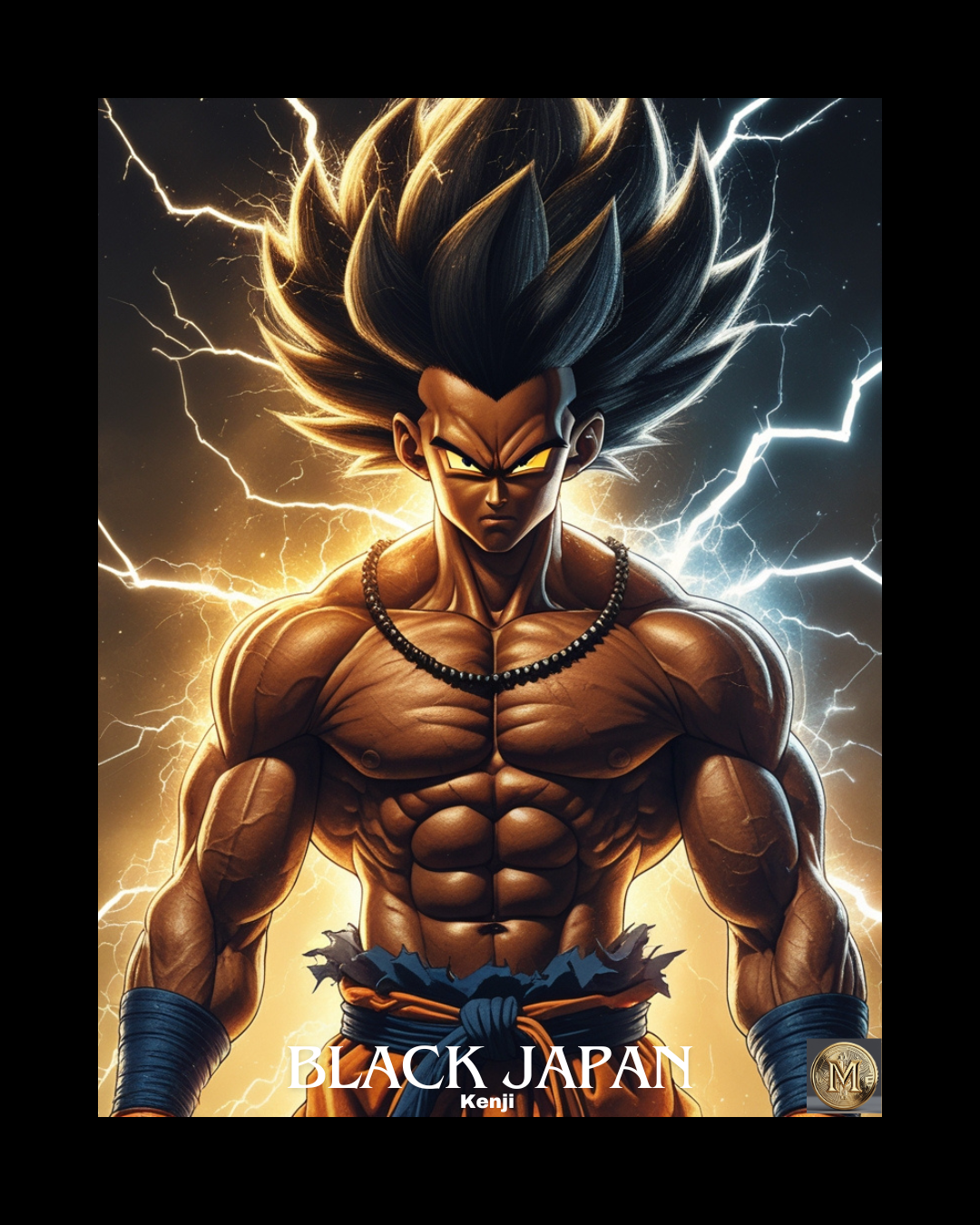 Black Japan Anime Poster