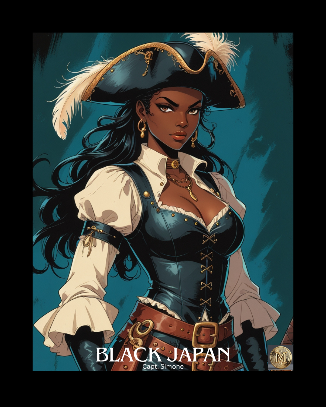 Capt. Simone Black Japan Poster | Megami Gold | Investment