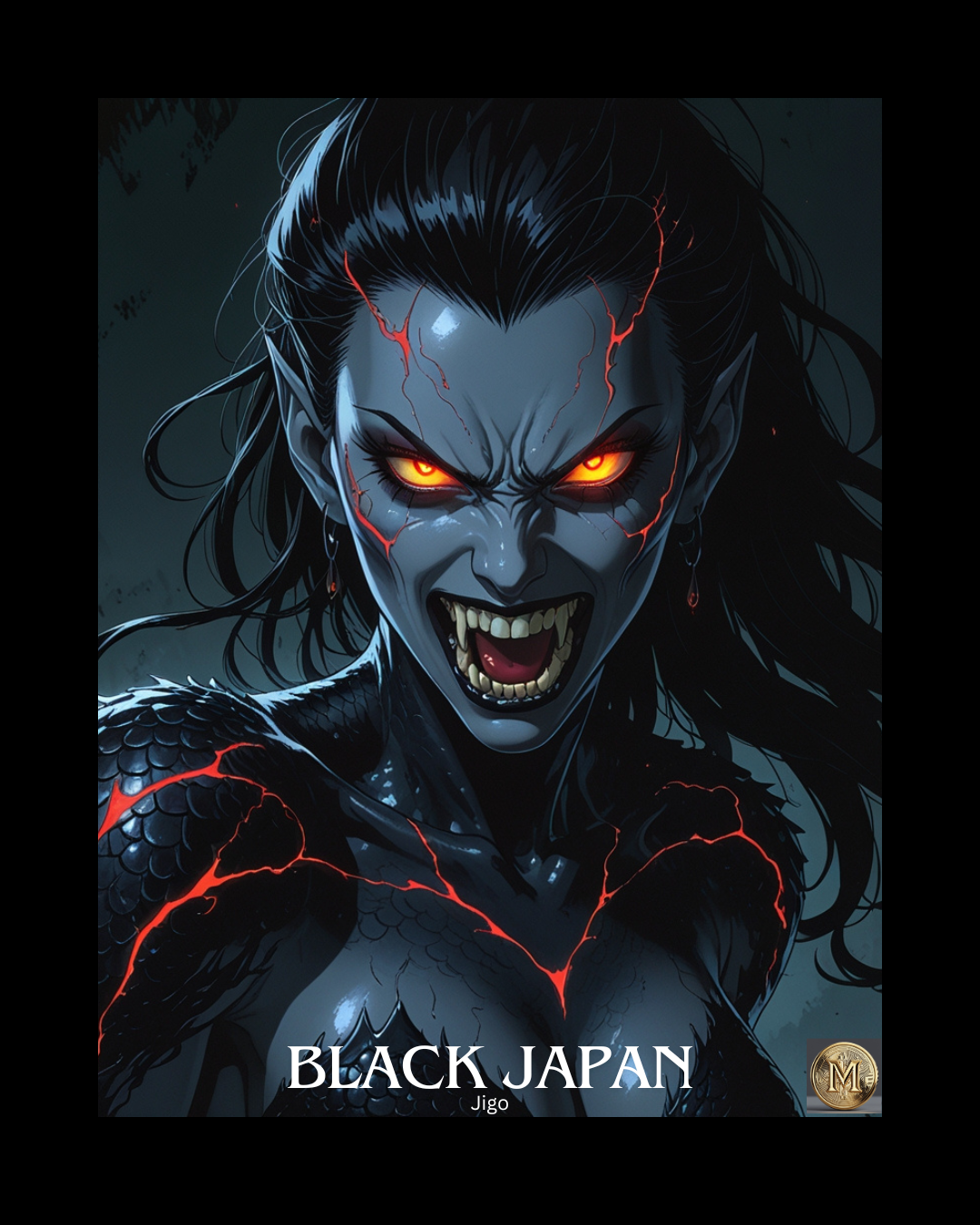 Black Japan Art Print Jigo| Megami Gold | Investment