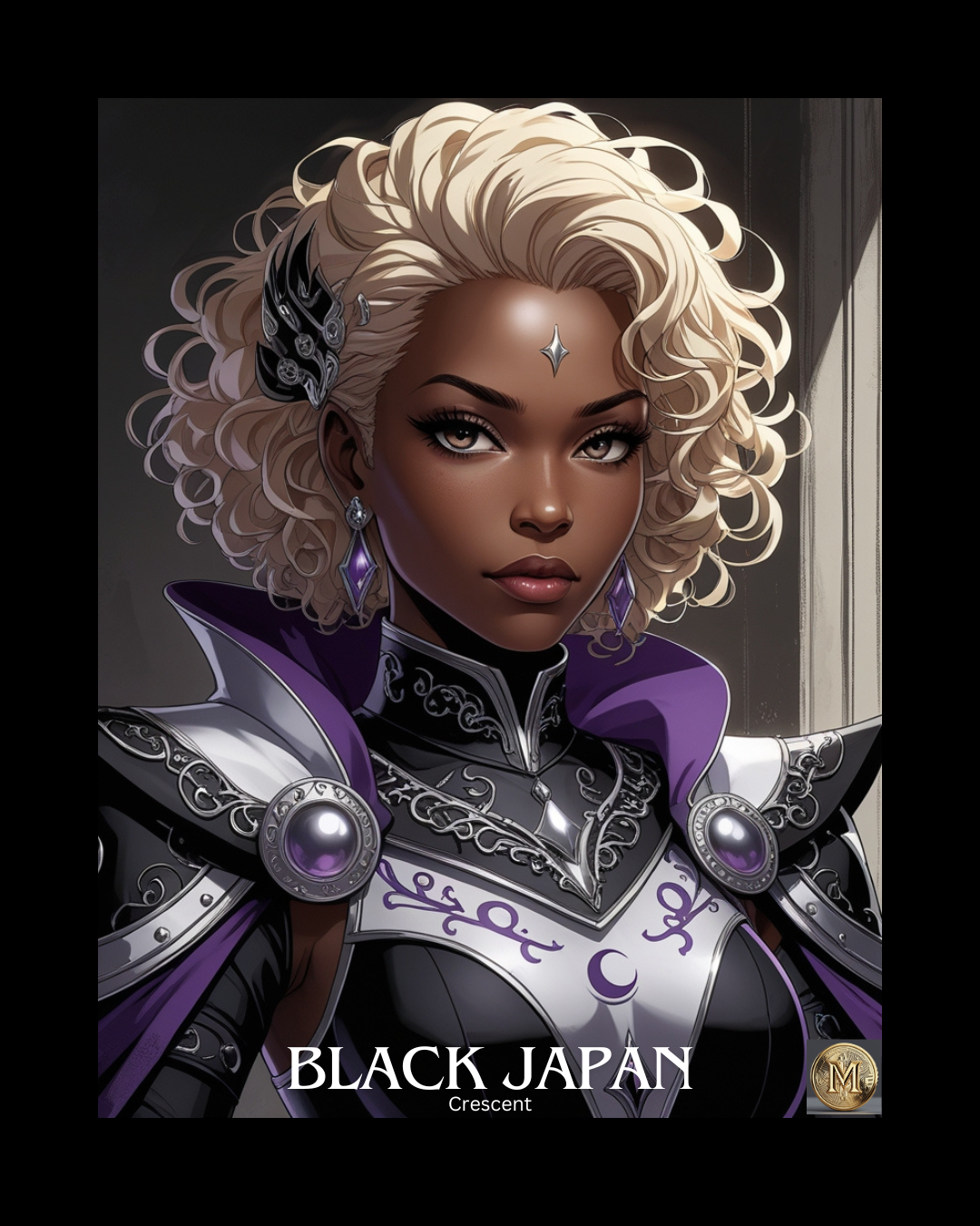 Black Japan Crescent Art Print