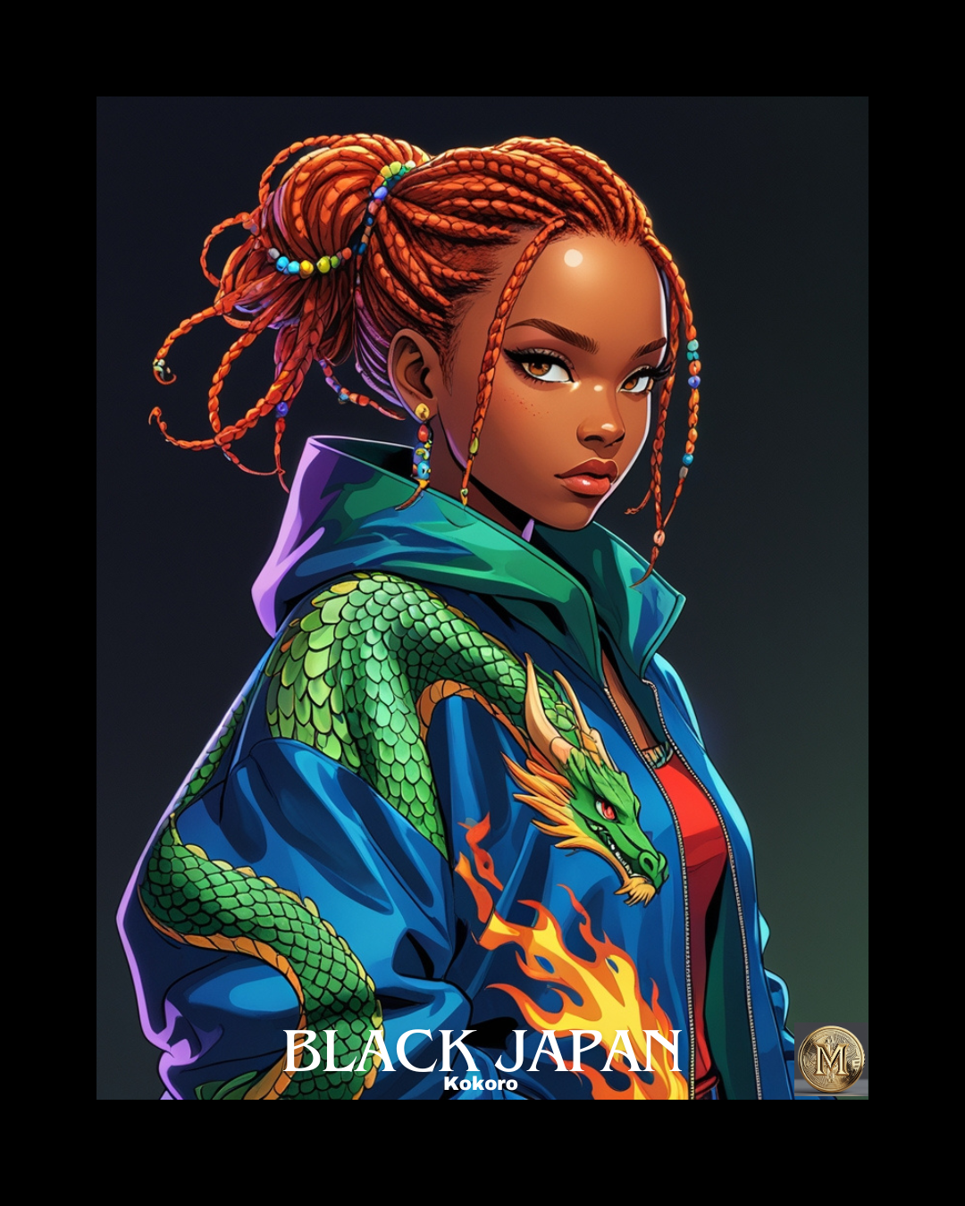 Black Japan Kokoro Dragon Jacket