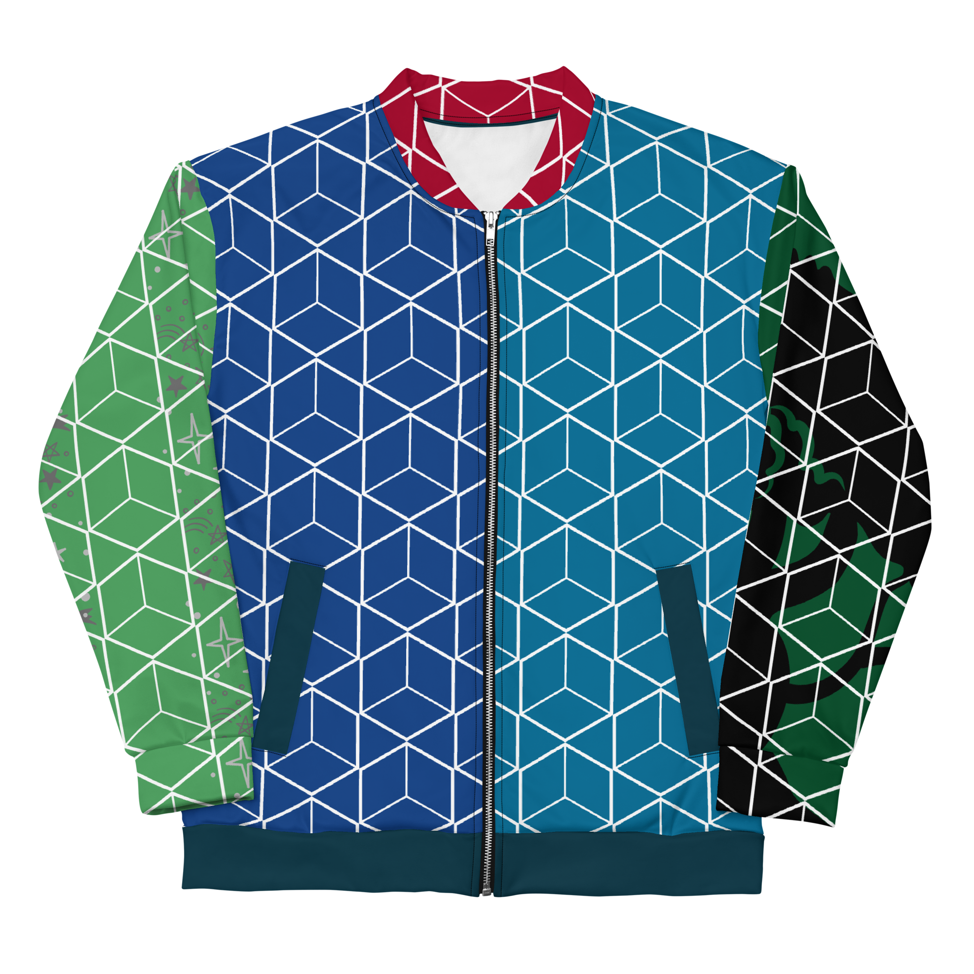 Geometric Dragon Print Jacket