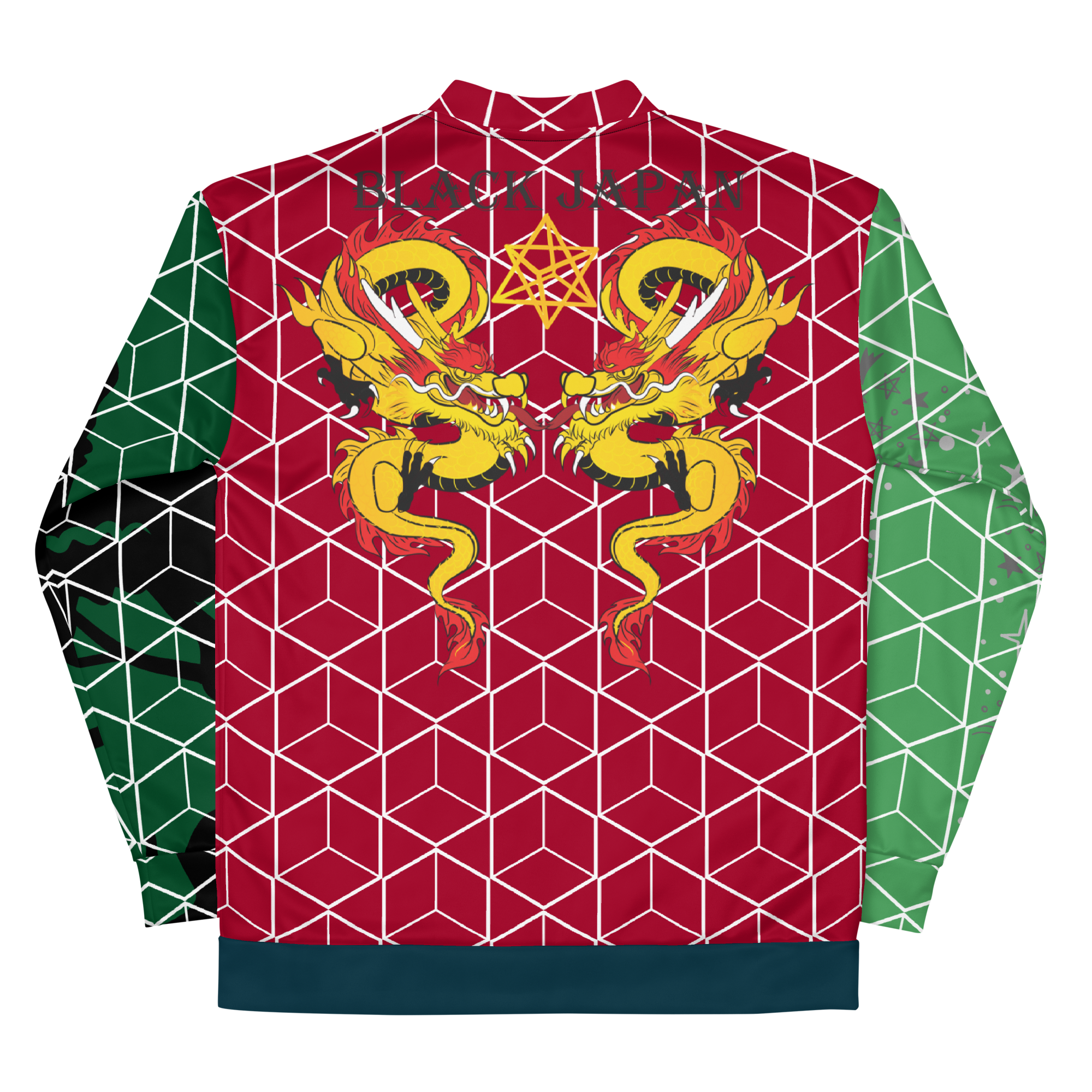 Geometric Dragon Print Jacket