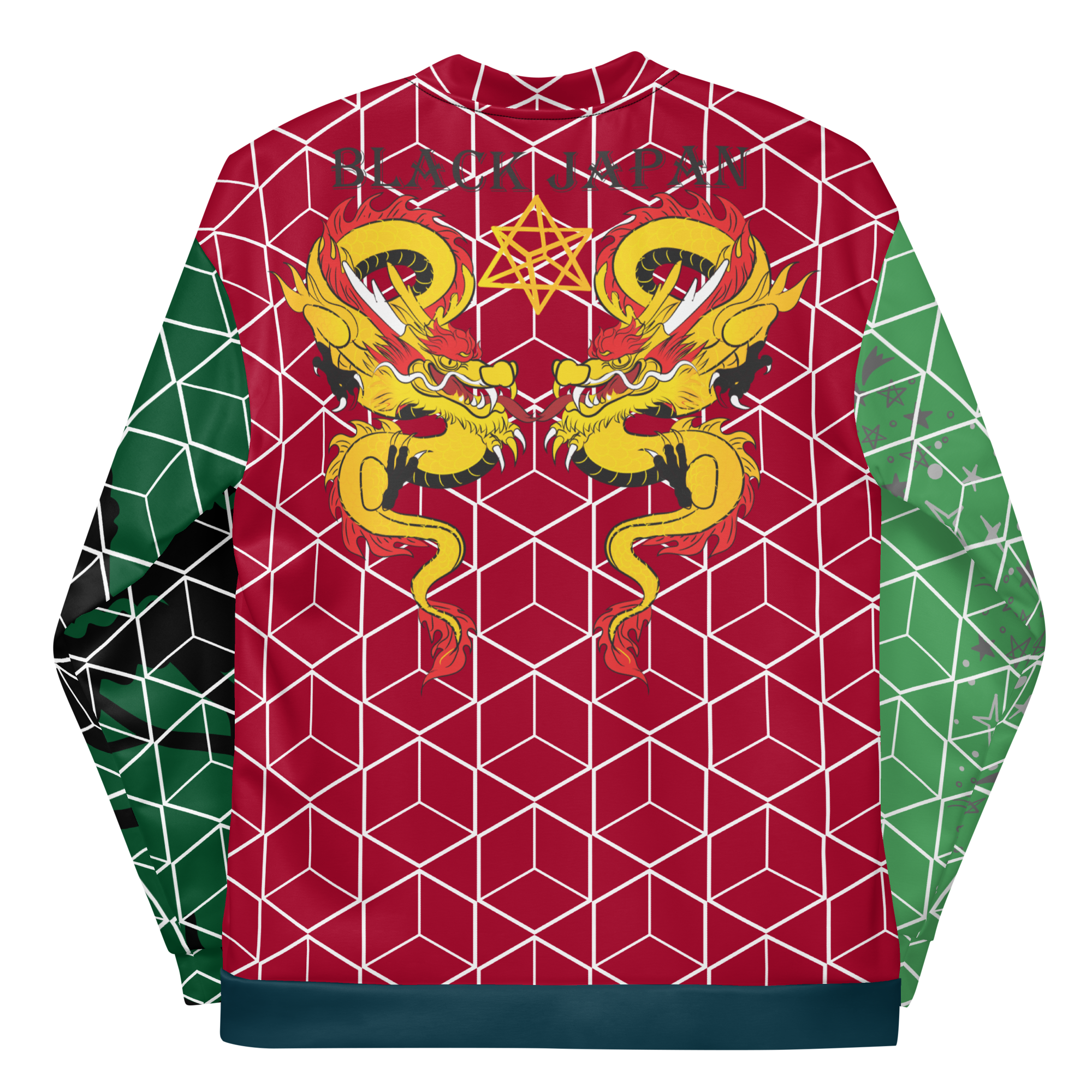 Geometric Dragon Print Jacket