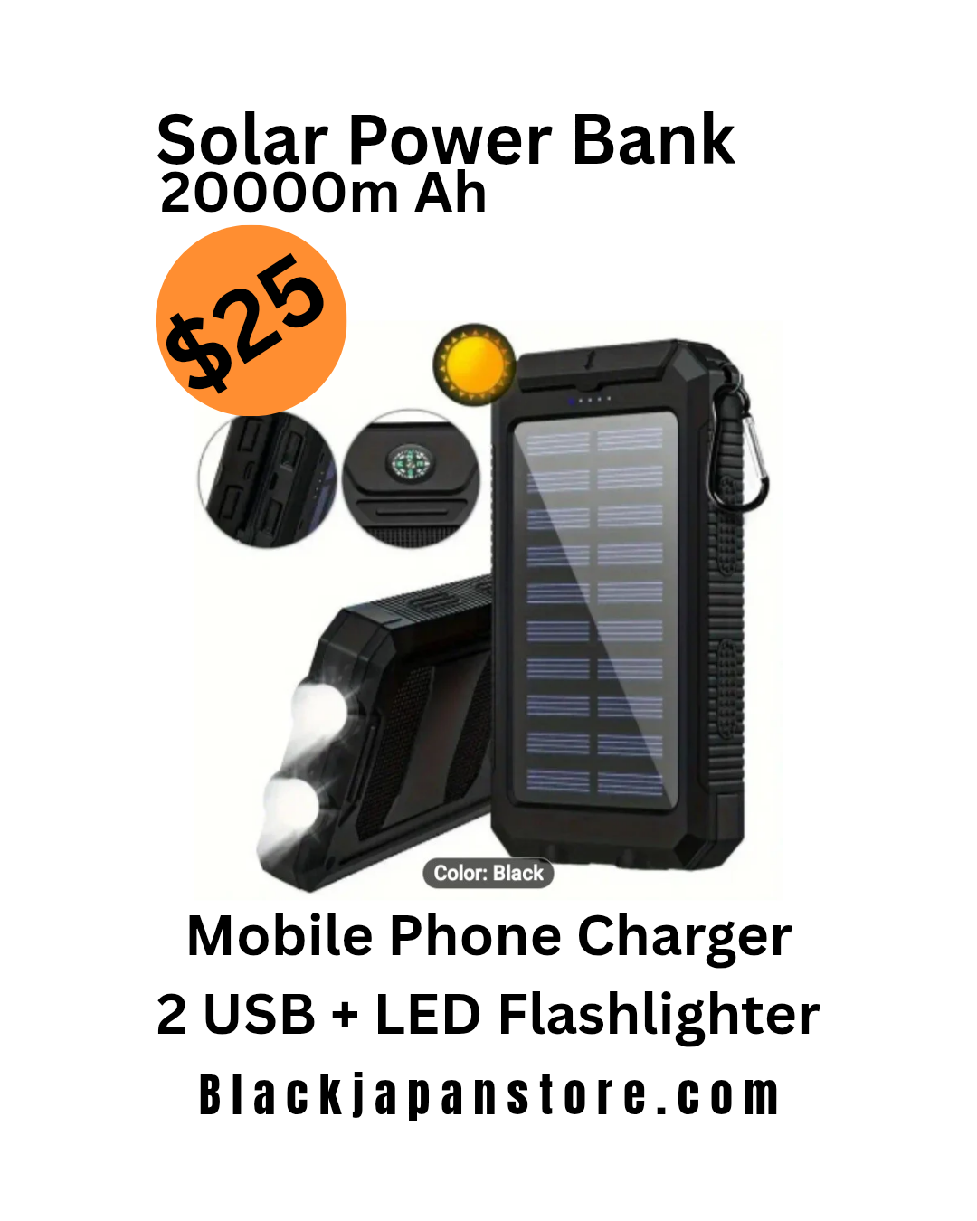 Solar Power Bank 20000mAh | US Orders