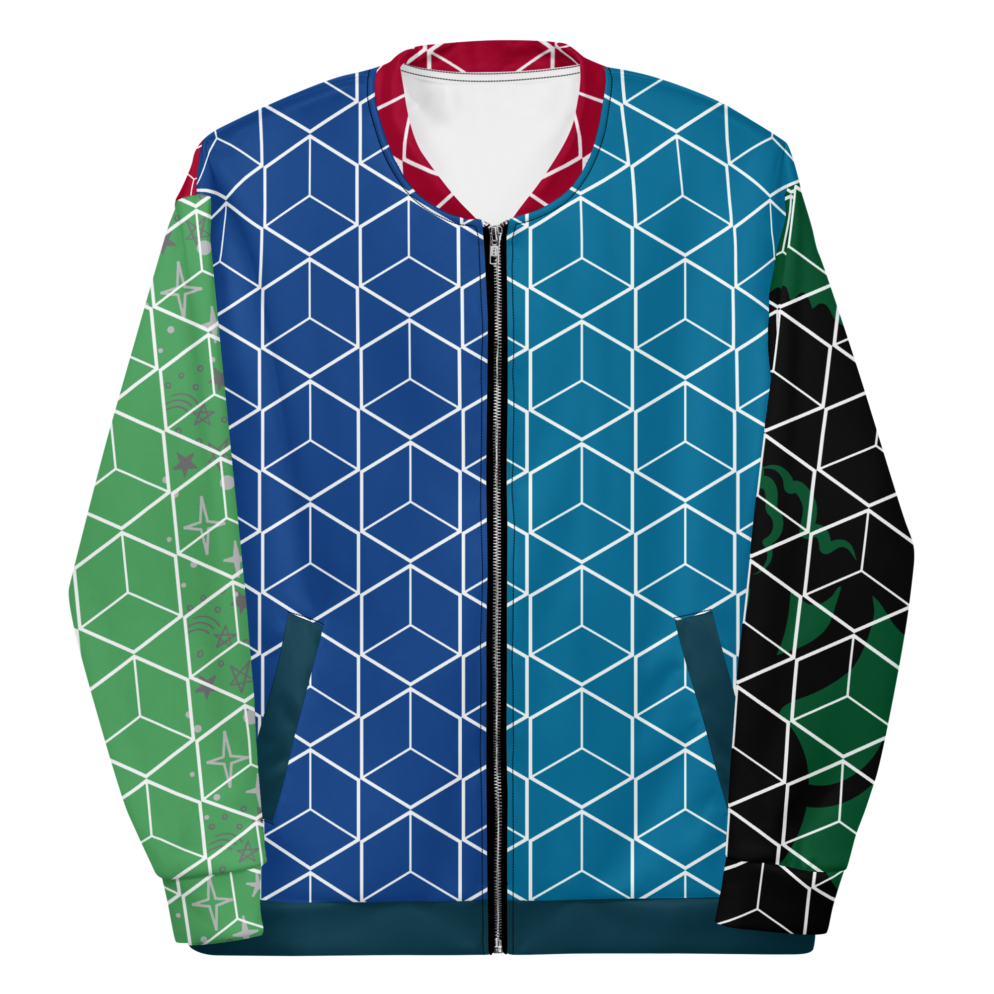 Geometric Dragon Print Jacket