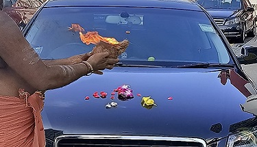 Car Puja At Temple
