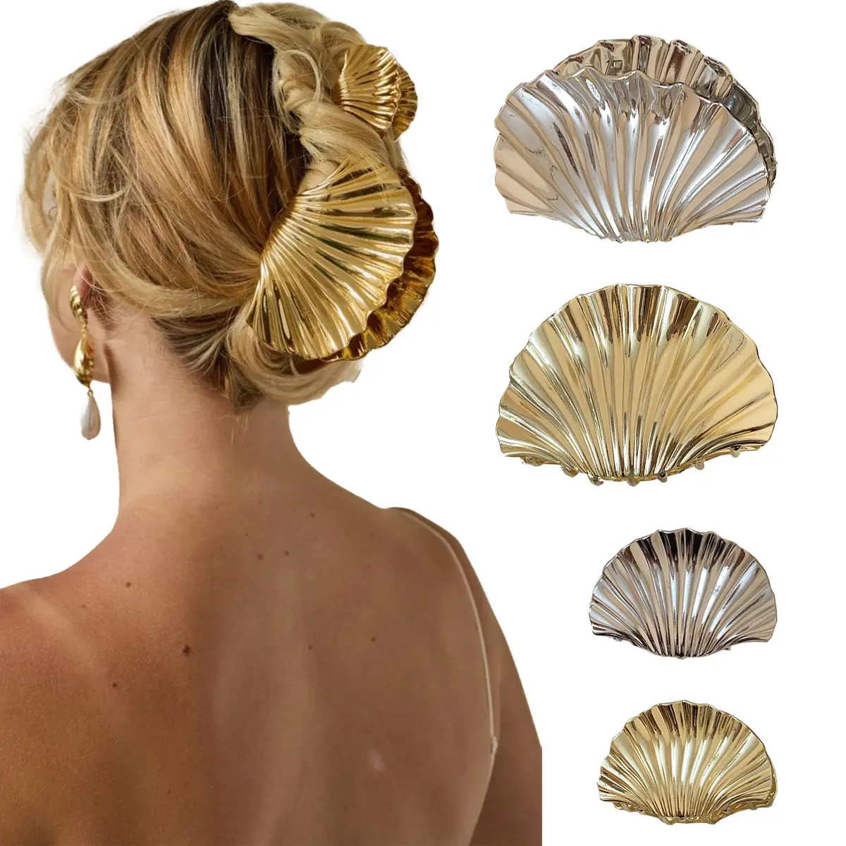 Gold Shell Hair Clip