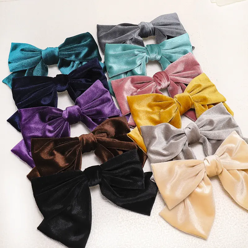 Velvet Hair Bows Set