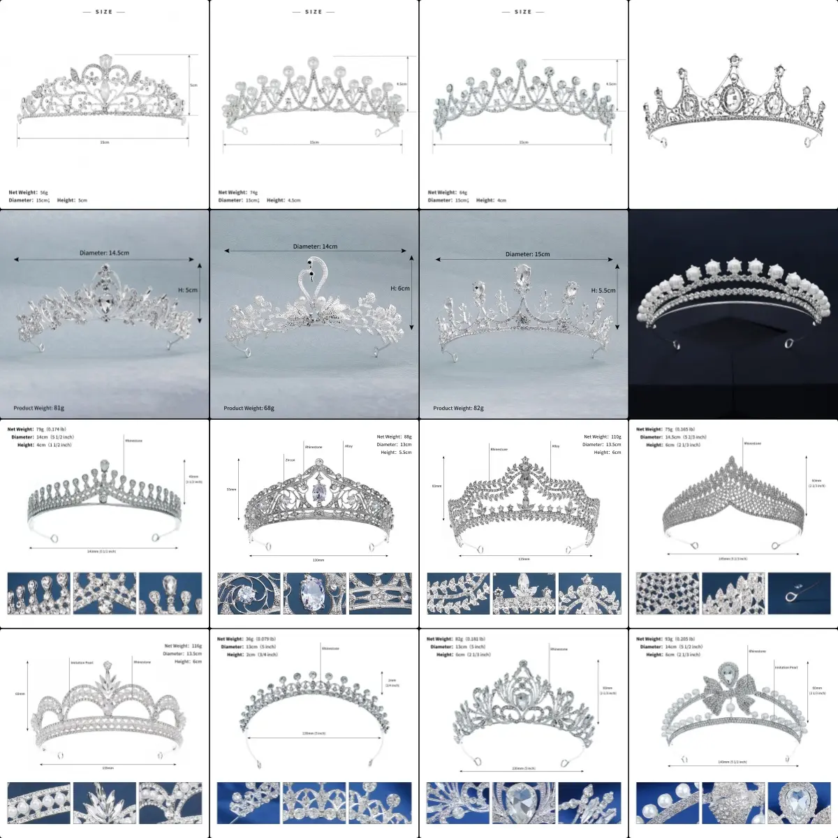 Silver Crystal Tiaras