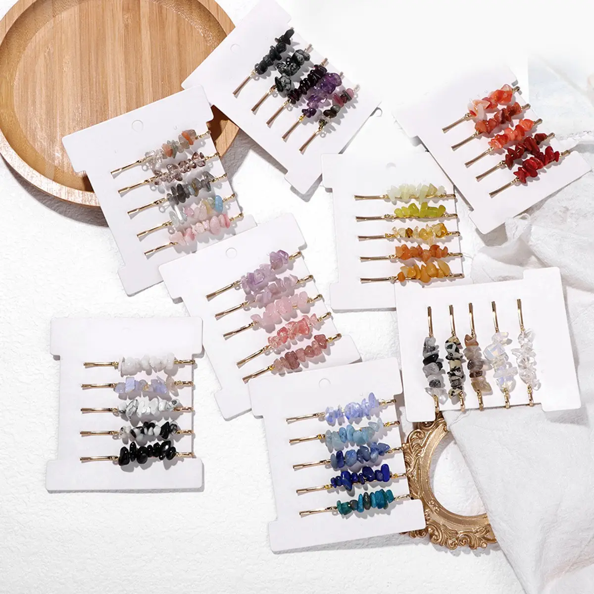 Colorful Stone Hair Clips