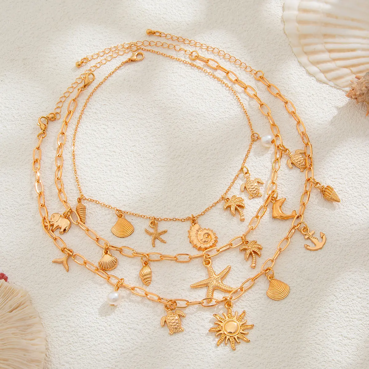 Gold Charm Layered Necklace
