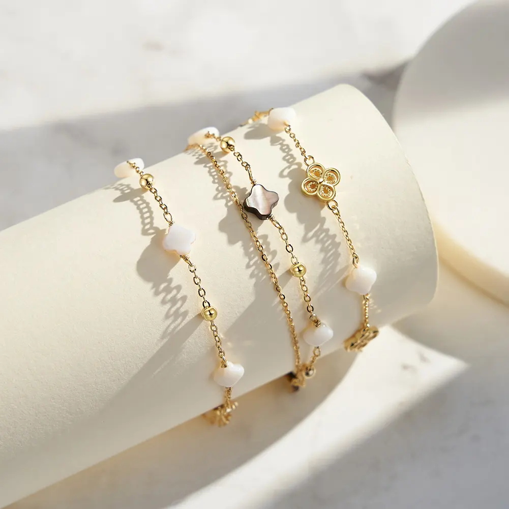 Elegant Gold Bracelets Set