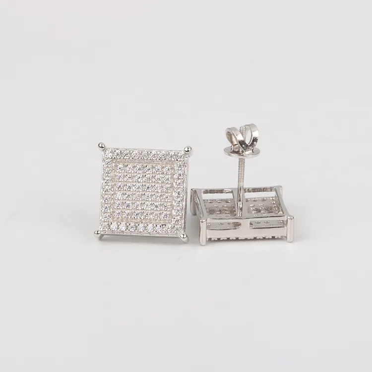 Diamond Square Stud Earrings