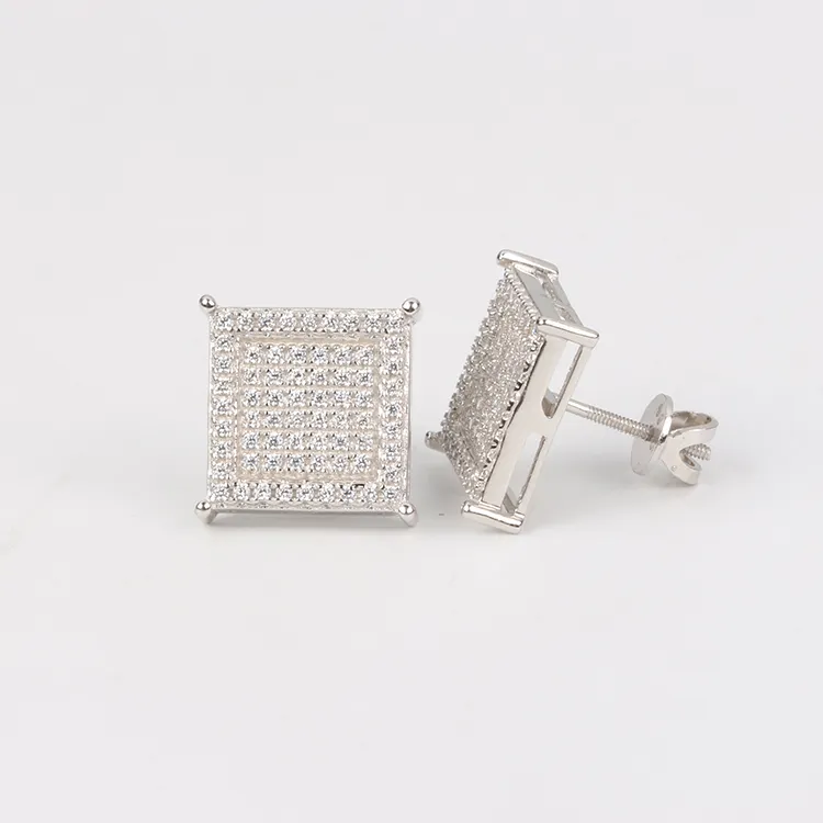 Diamond Square Stud Earrings