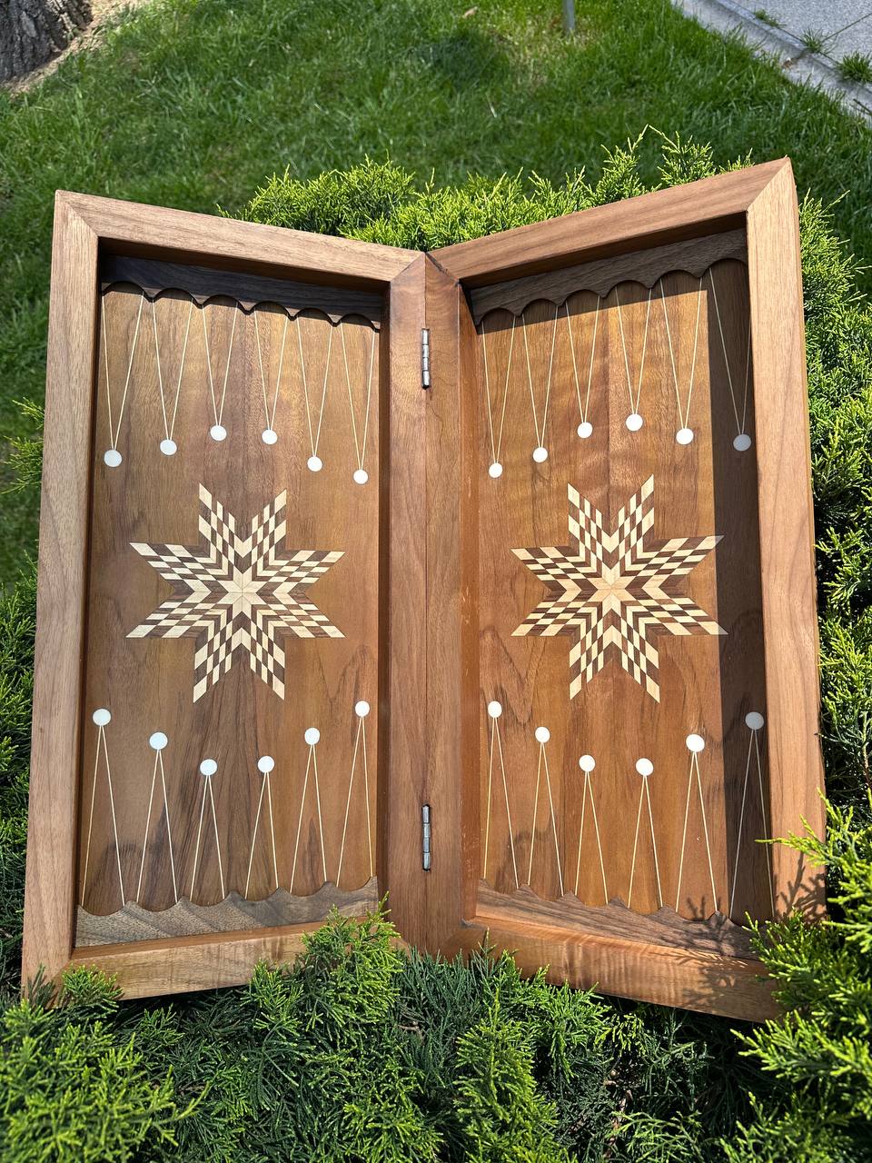 Hand-Carved Wooden backgammon