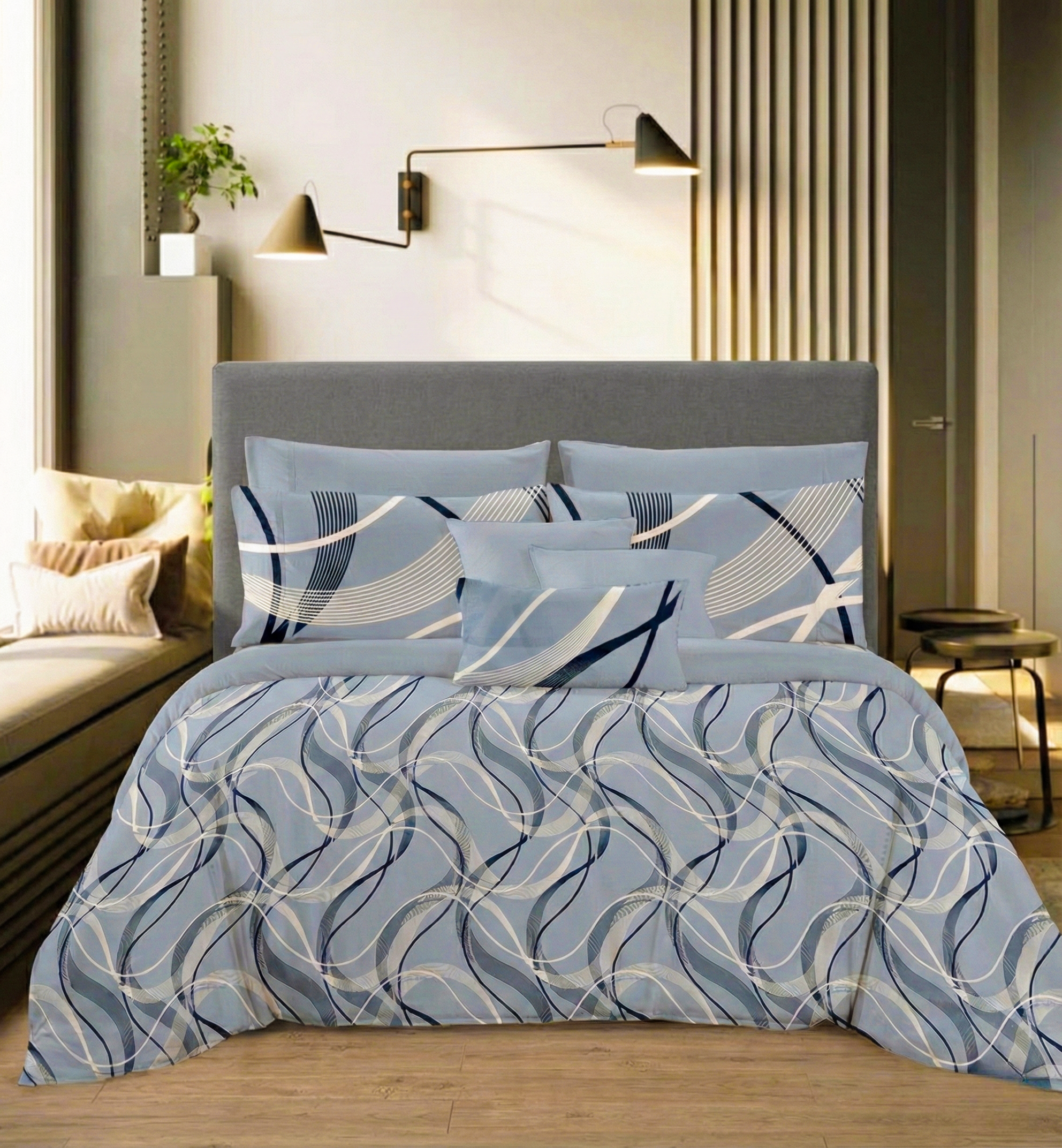 Okyanus Akıntısı Çift Kişilik Nevresim Takımı %100 Pamuk