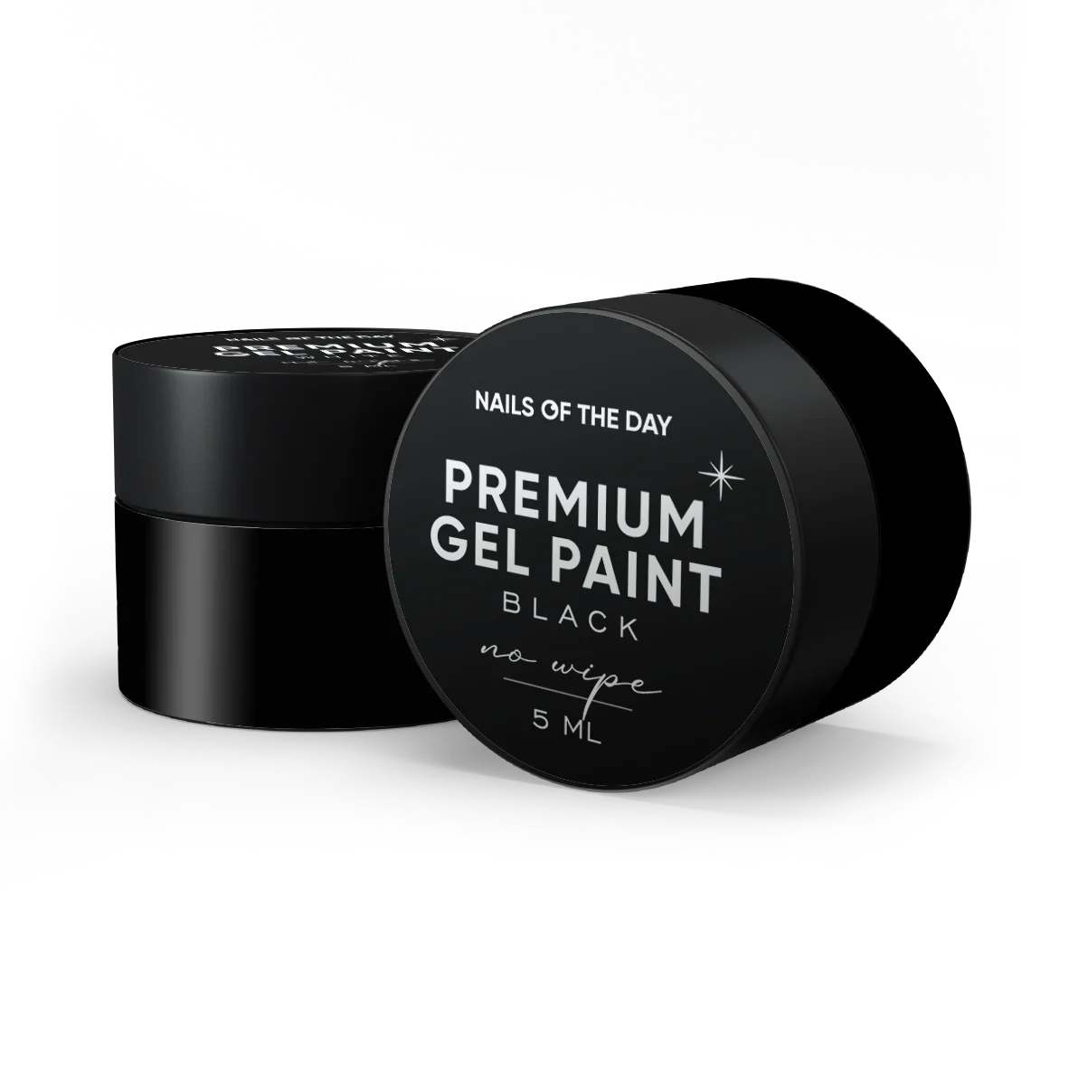 NAILSOFTHEDAY Premium gel paint Black no wipe, 5 ml