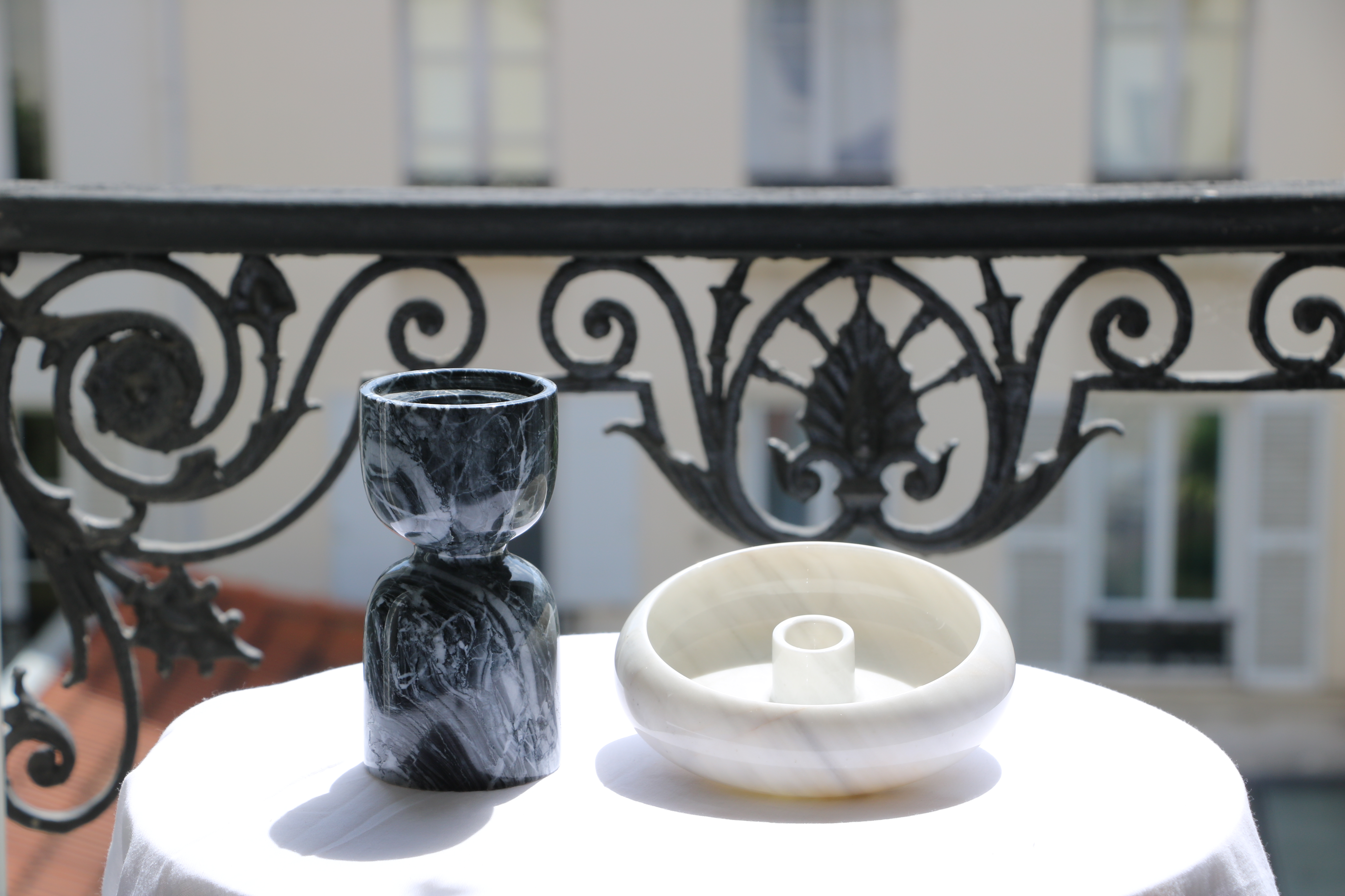 Bougeoir Sculptural en Marbre – 12 cm