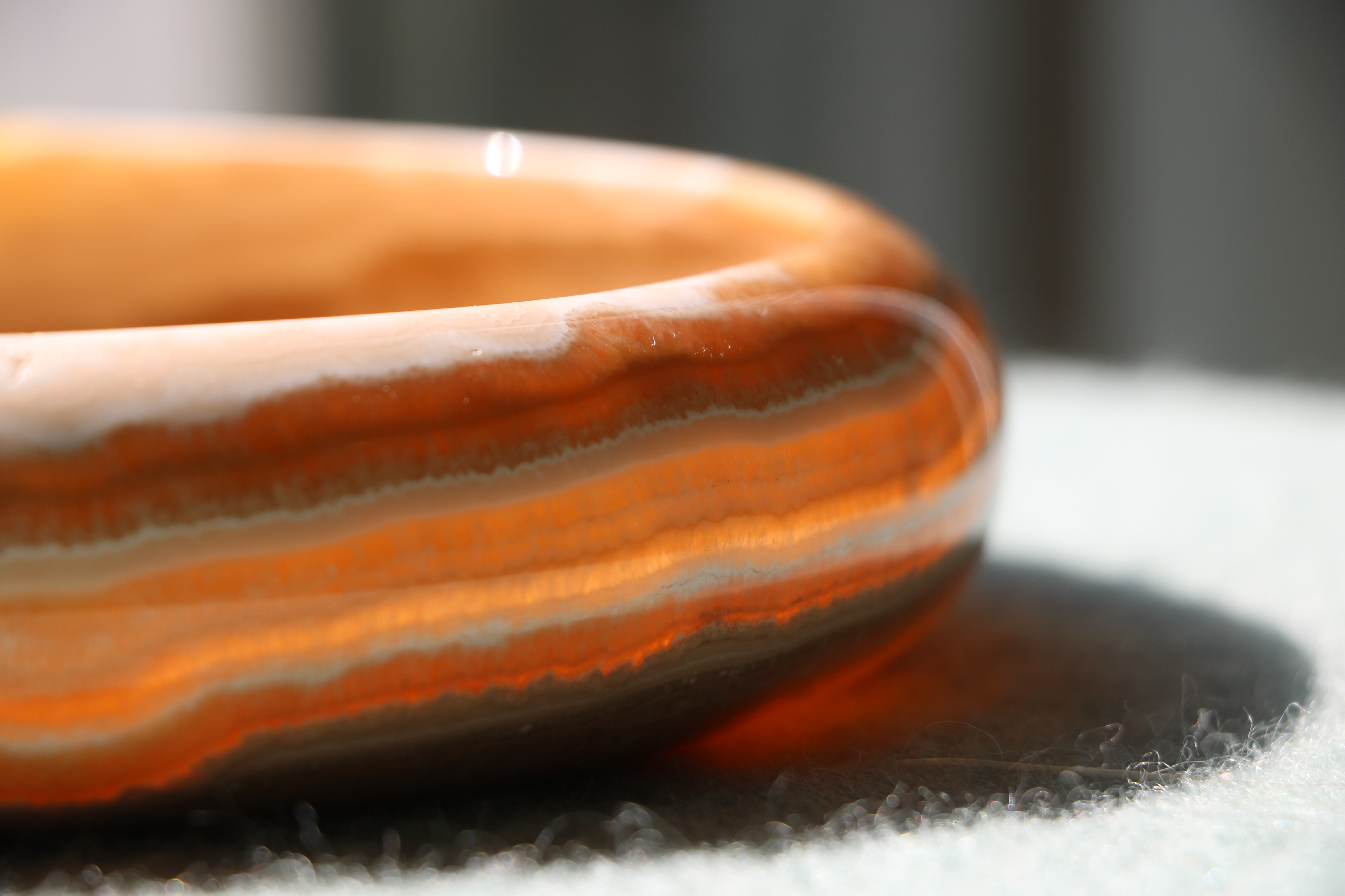 Bol Décoratif en Marbre Orange – Ø20 cm