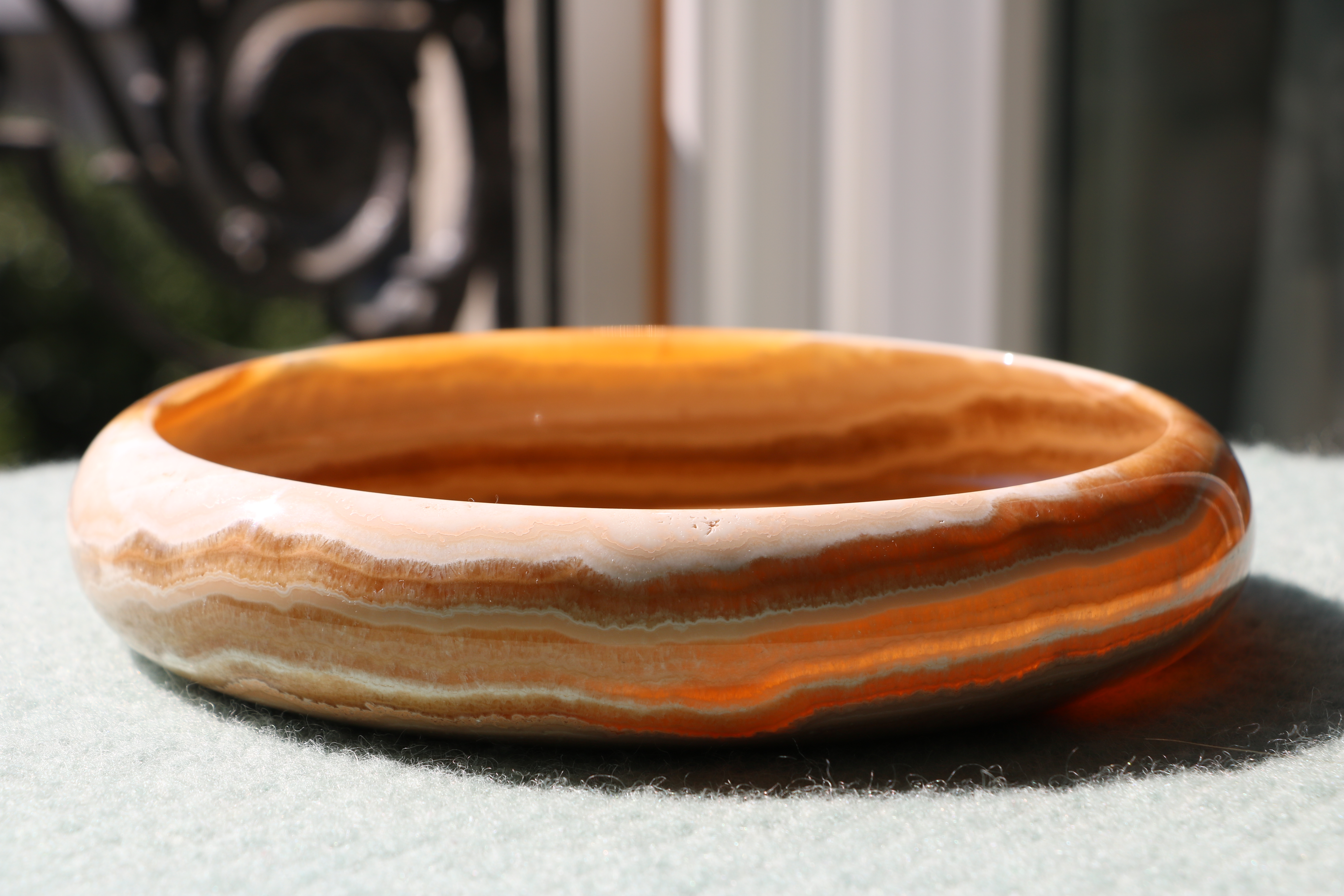 Bol Décoratif en Marbre Orange – Ø20 cm