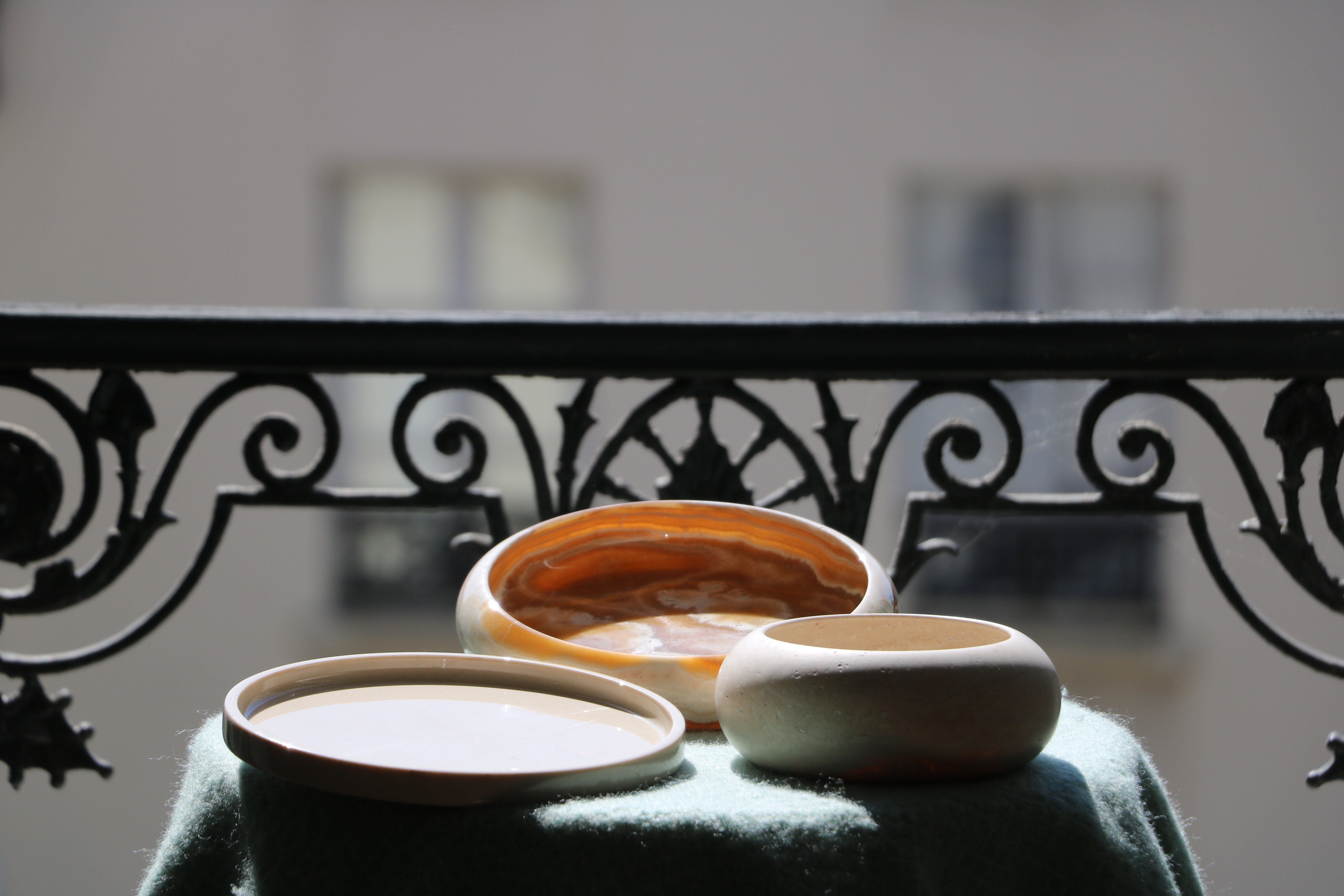 Bol Décoratif en Marbre Orange – Ø20 cm