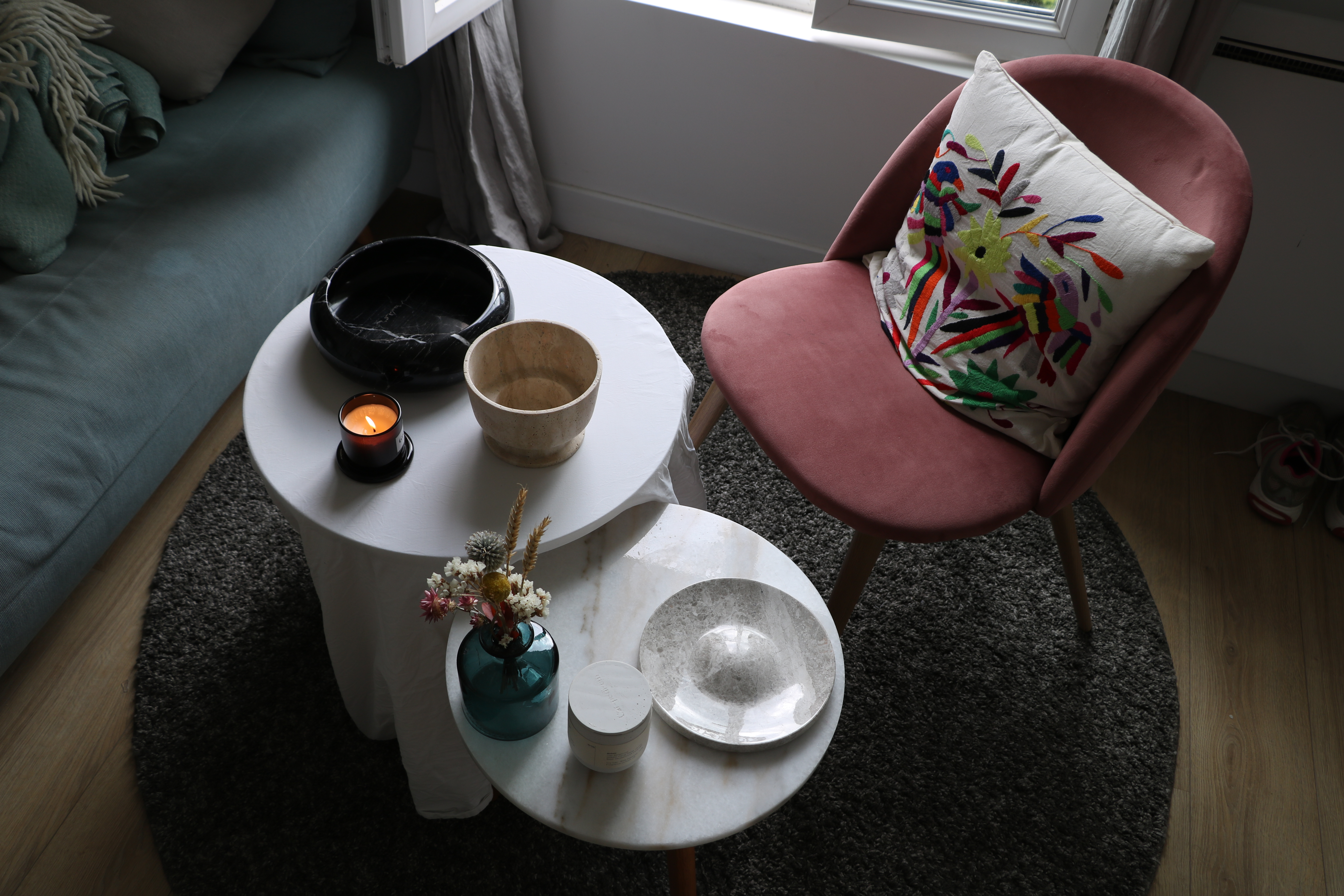 Assiette Apéritif en Marbre Naturel – Ø20 cm