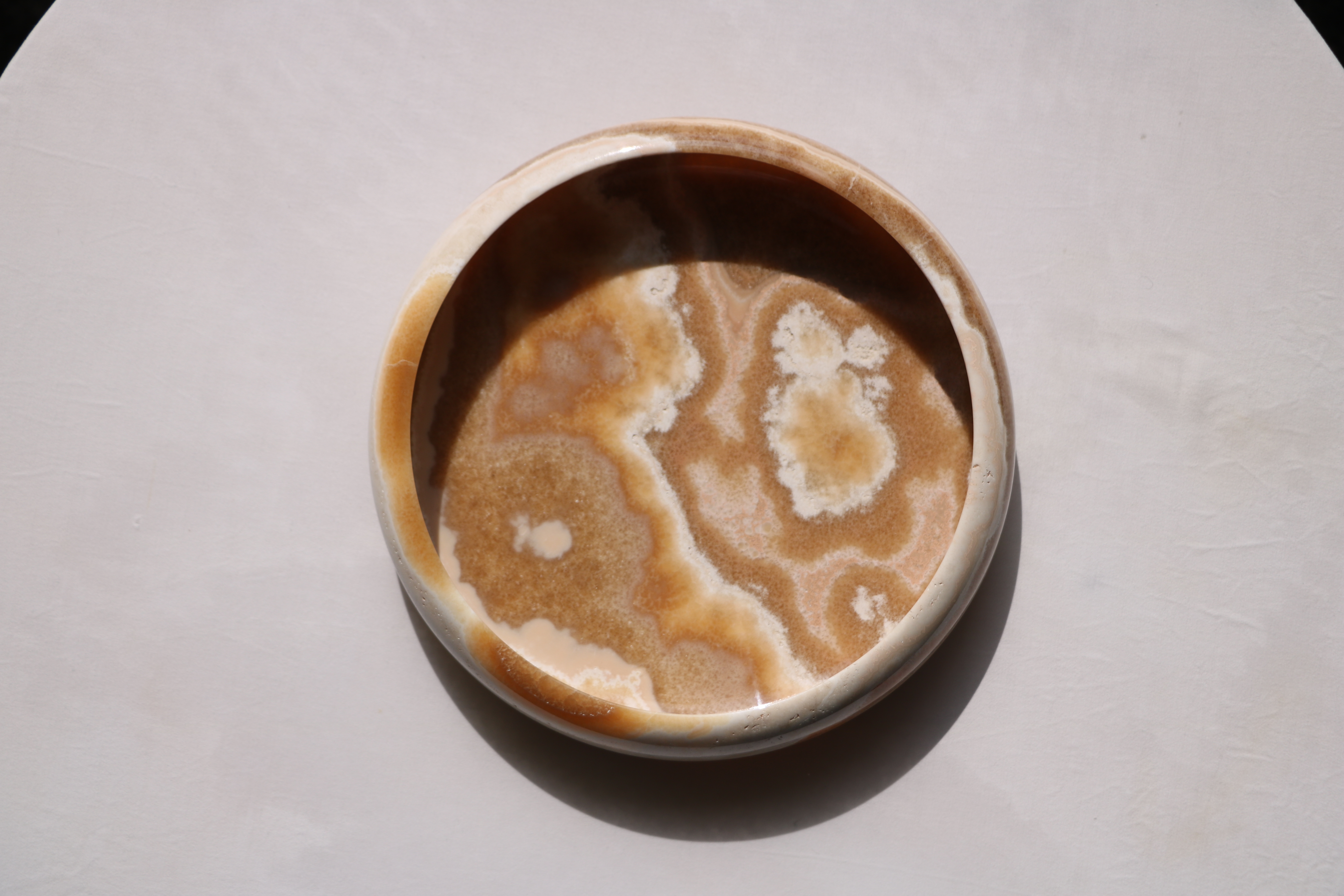 Bol Décoratif en Marbre Orange – Ø20 cm