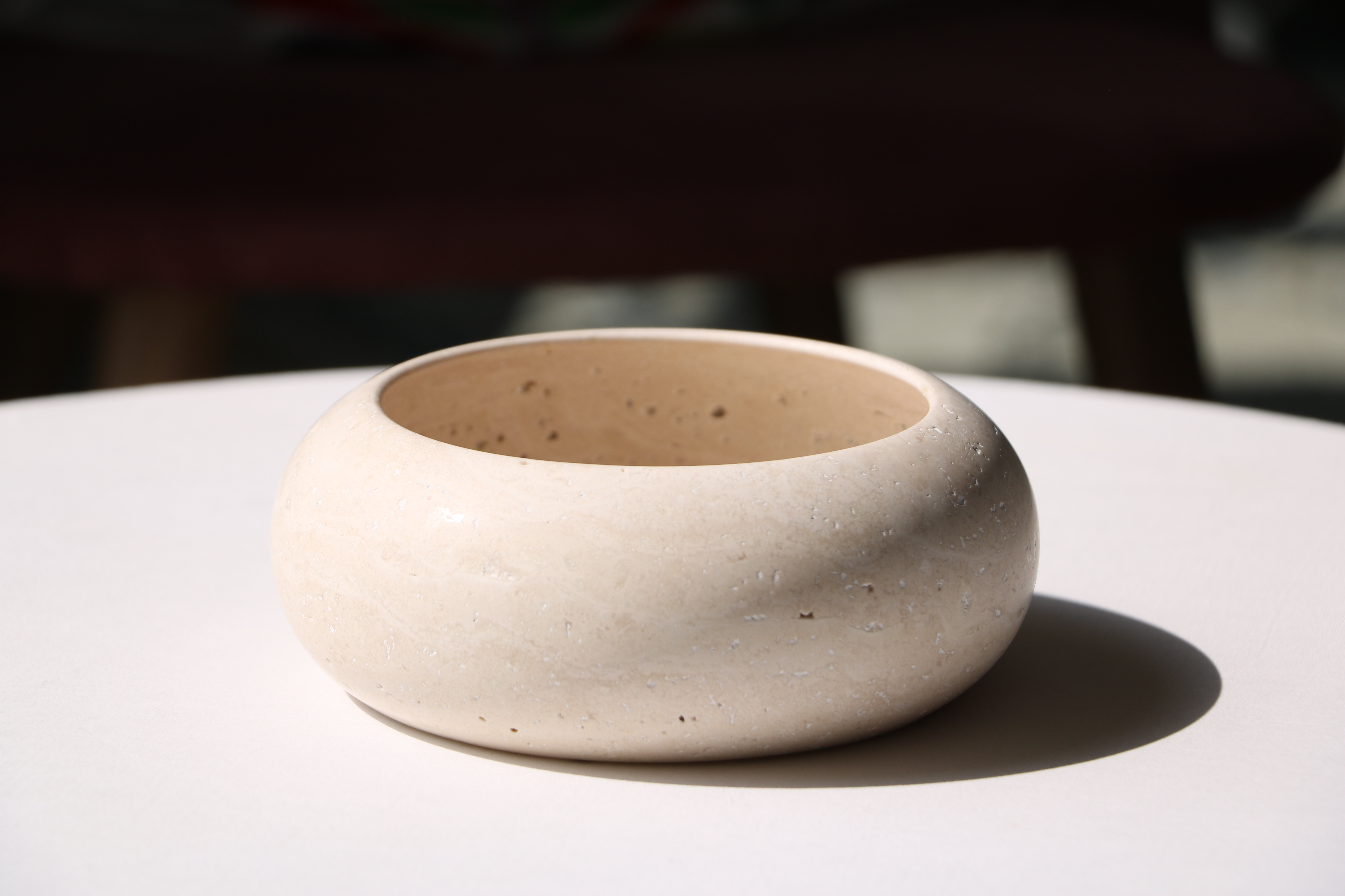 Bol Rond en Travertin Naturel – Ø15 cm