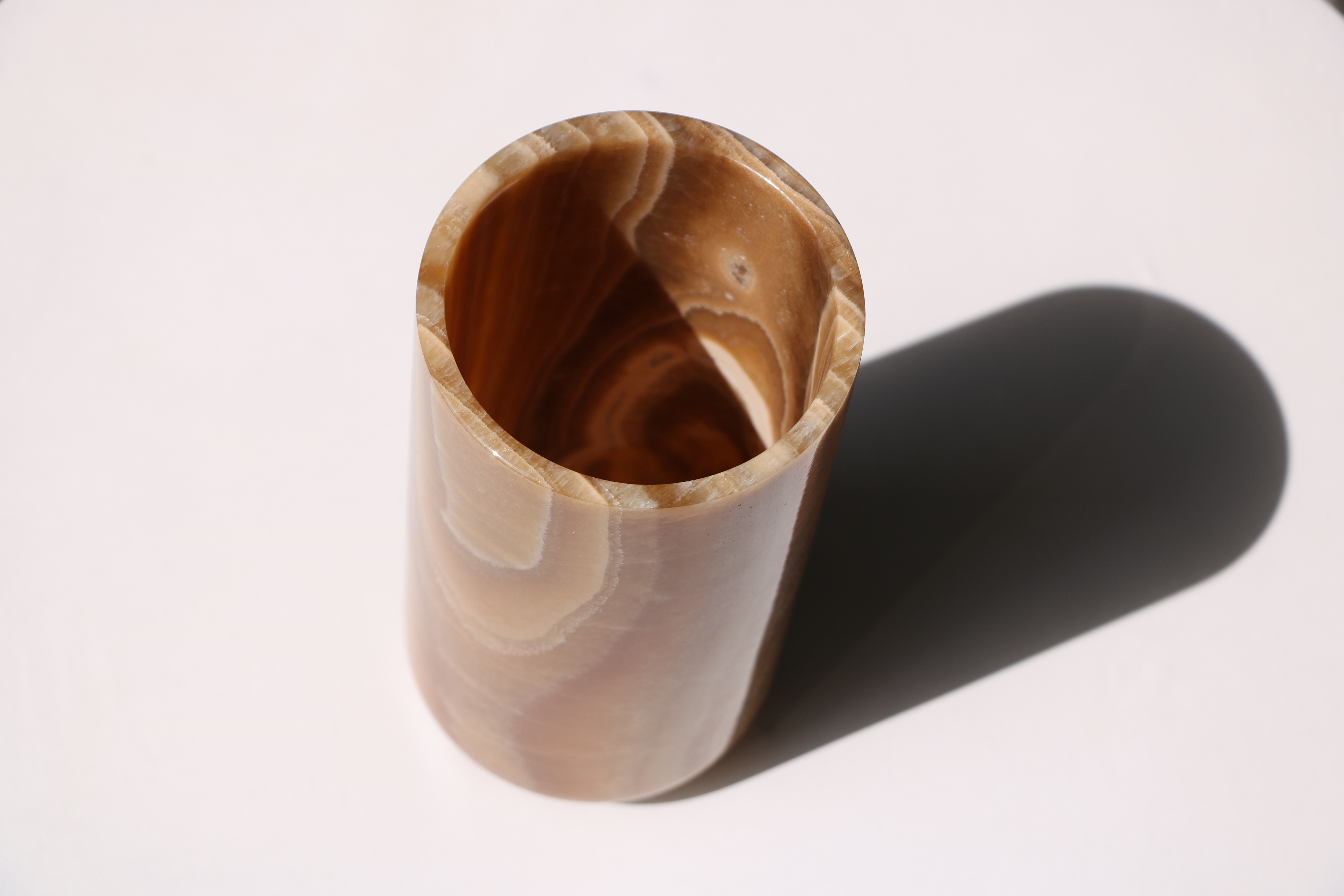 Vase Cylindrique en Marbre Naturel – 20 cm