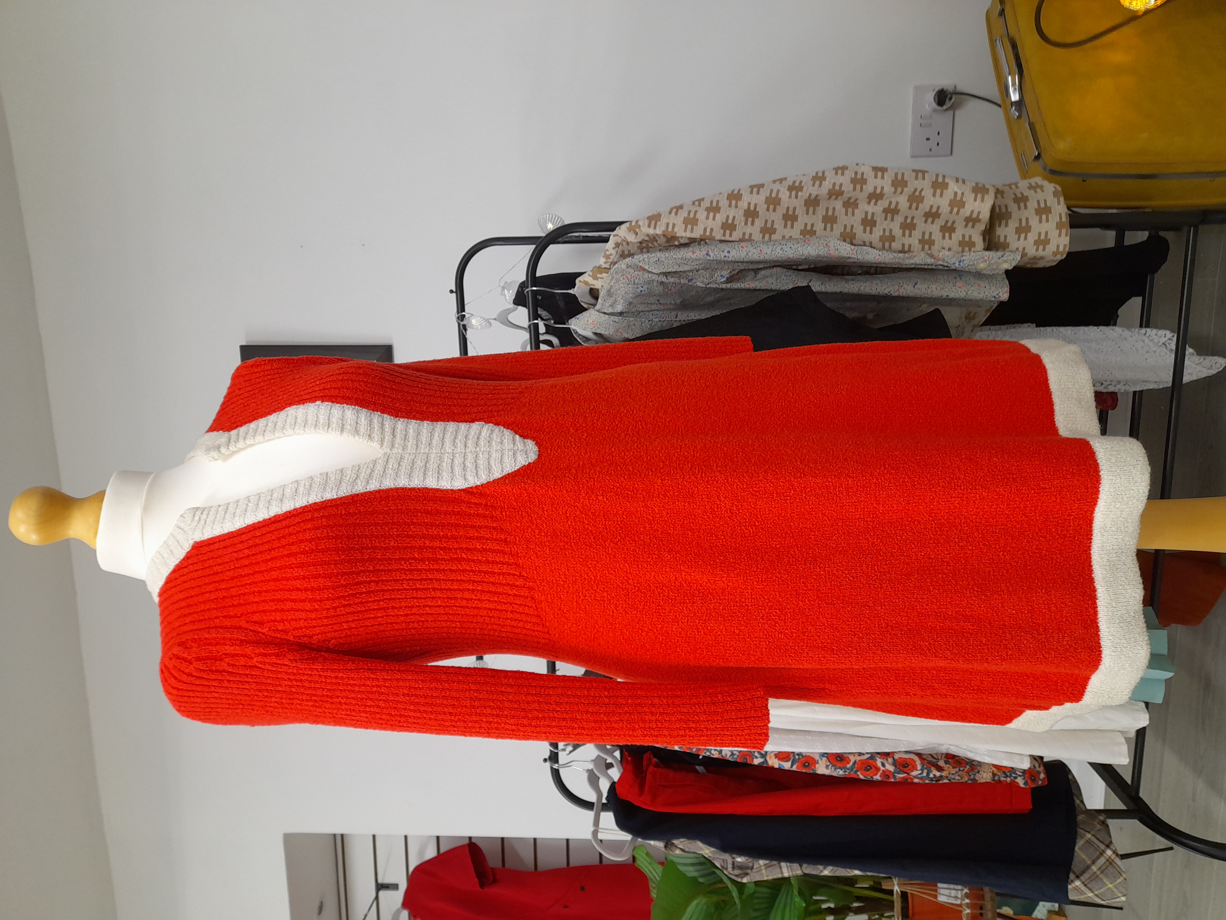 Red Knitted Orange Dress